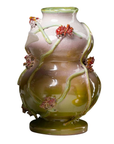 Abigails Orange Florals Design Ceramic Outdoor Vase