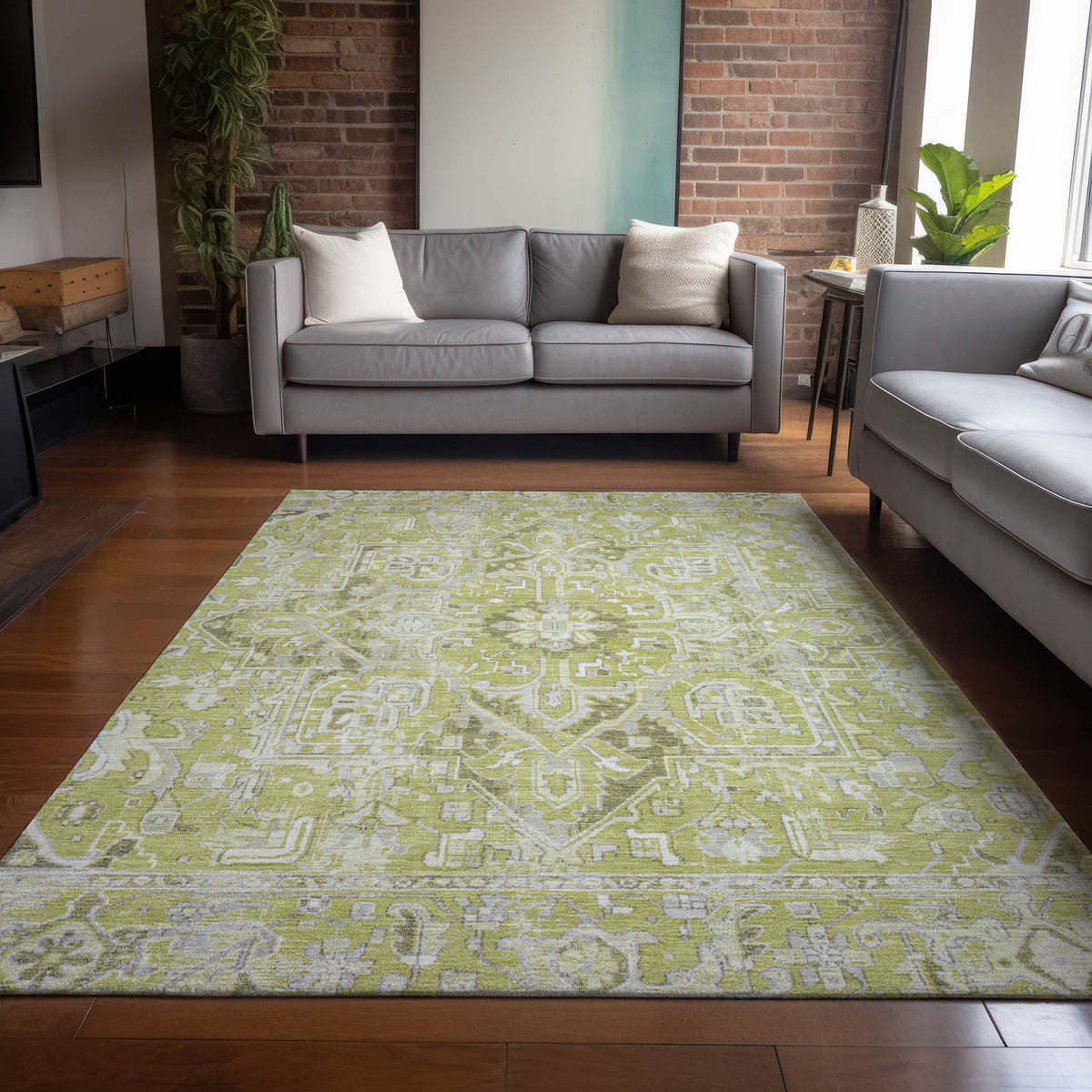Addison Rugs Oriental Aloe Washable Indoor-Outdoor Rug