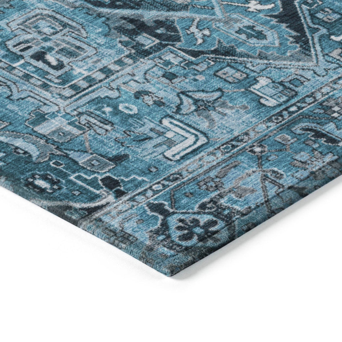 Addison Rugs Oriental Blue Washable Indoor-Outdoor Rug