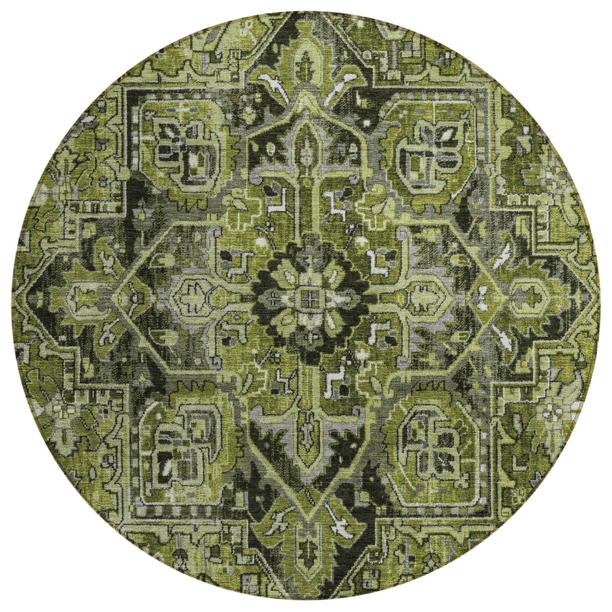 Addison Rugs Oriental Green Washable Indoor-Outdoor Rug