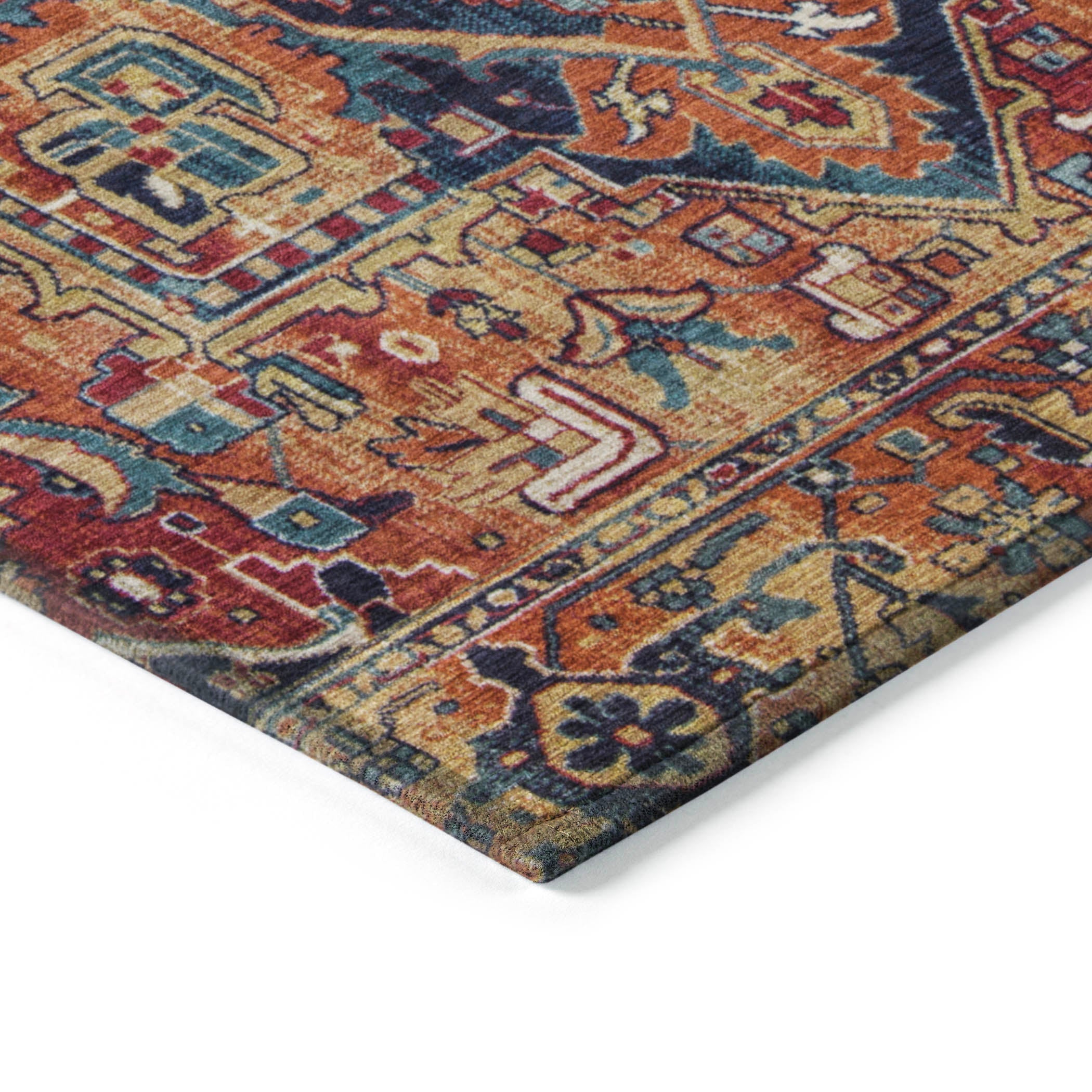 Addison Rugs Oriental Paprika Indoor-Outdoor Rug with Matching Throw