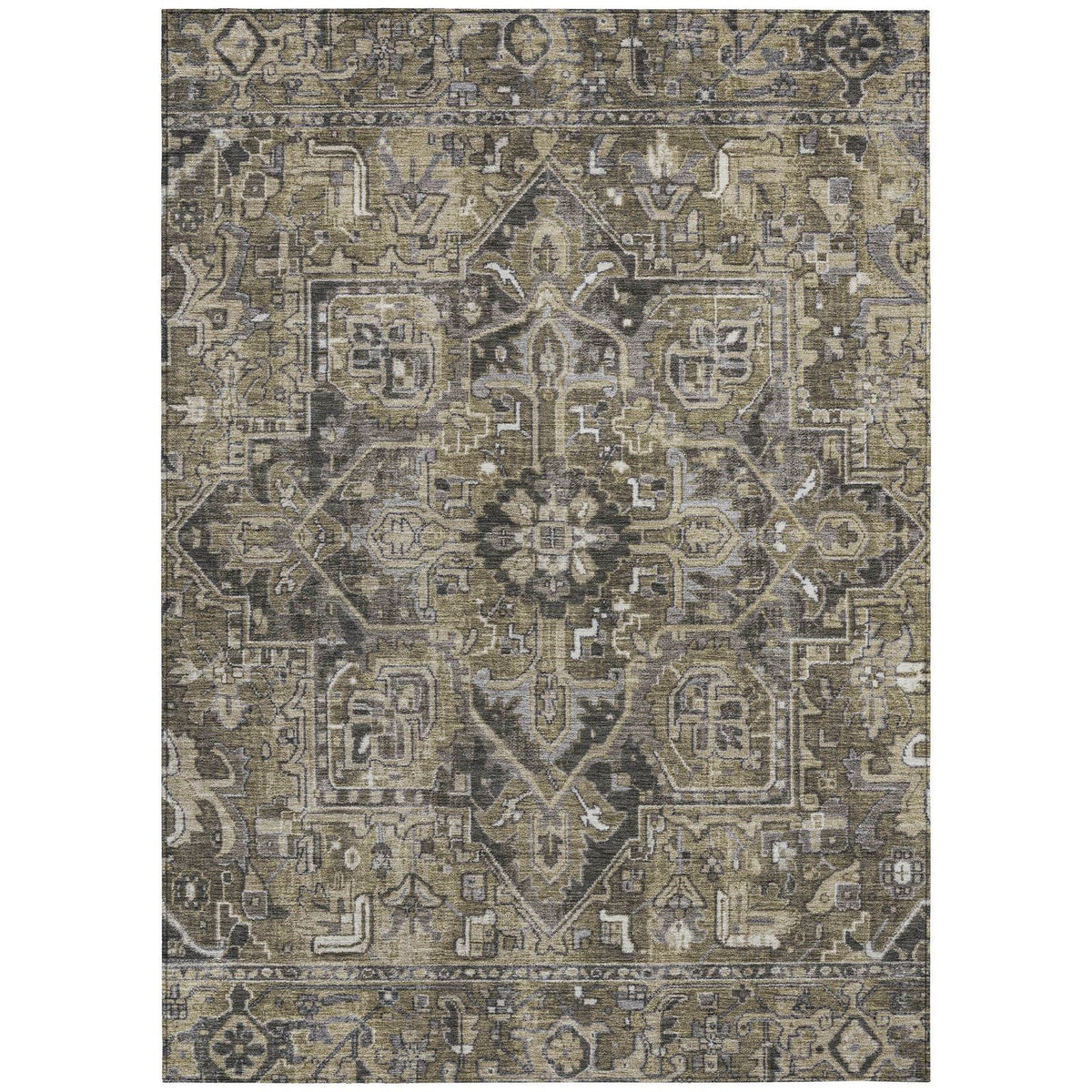 Addison Rugs Oriental Taupe Washable Indoor-Outdoor Rug