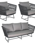 Orion 3 Piece Lounge Group - Dark Pebble Outdoor