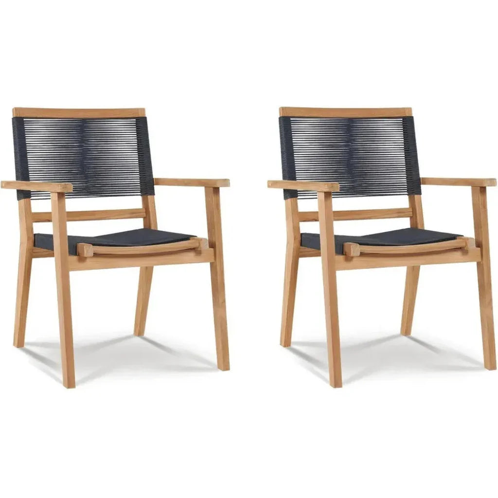 HiTeak Oslo Teak Outdoor Stacking Armchair 2PC
