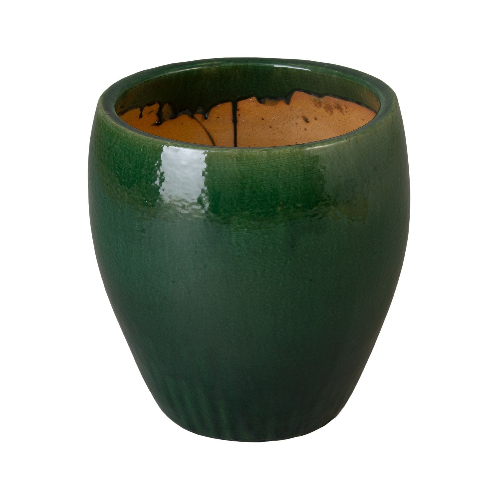 Emissary Ossal Green Ceramic Outdoor Planter
