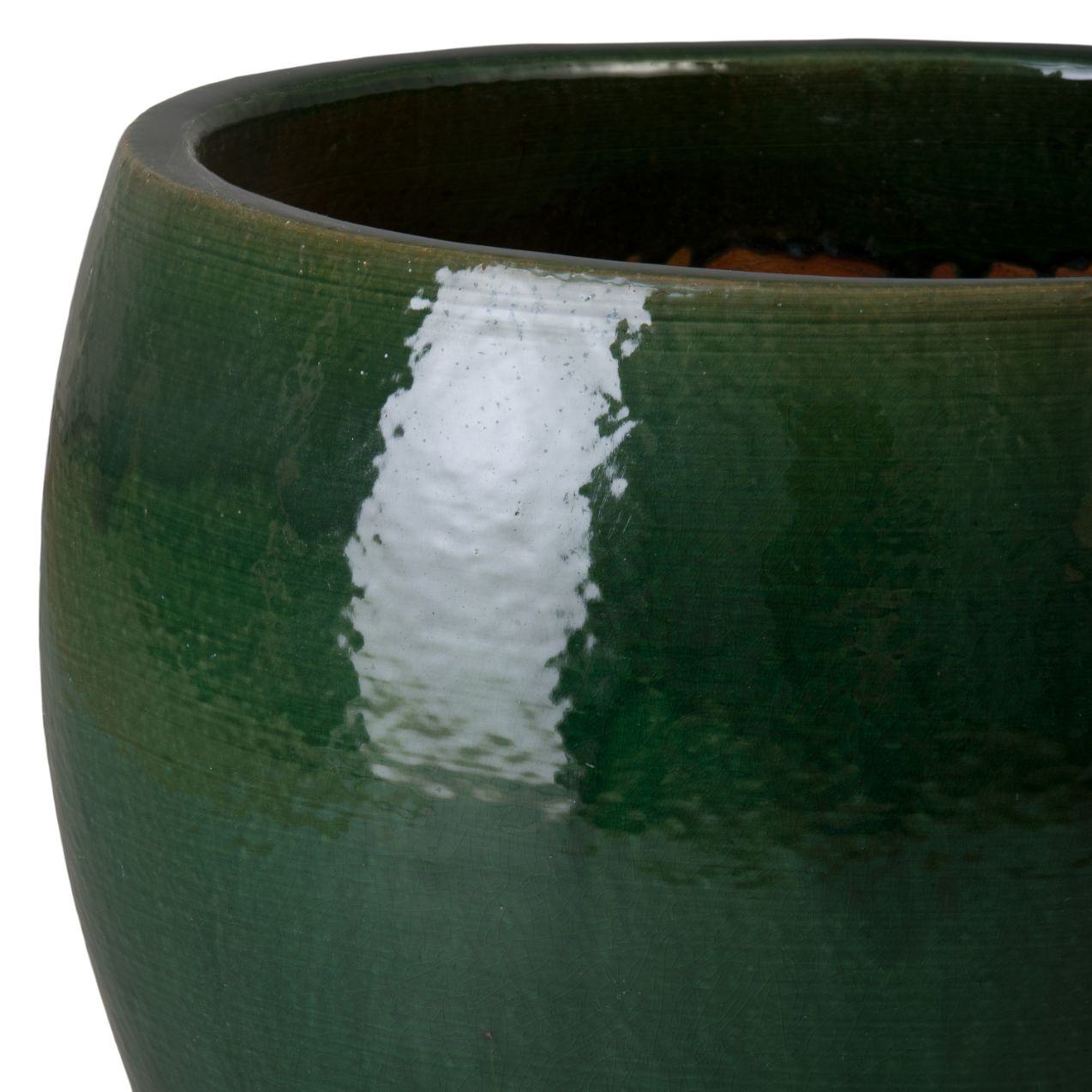 Emissary Ossal Green Ceramic Outdoor Planter