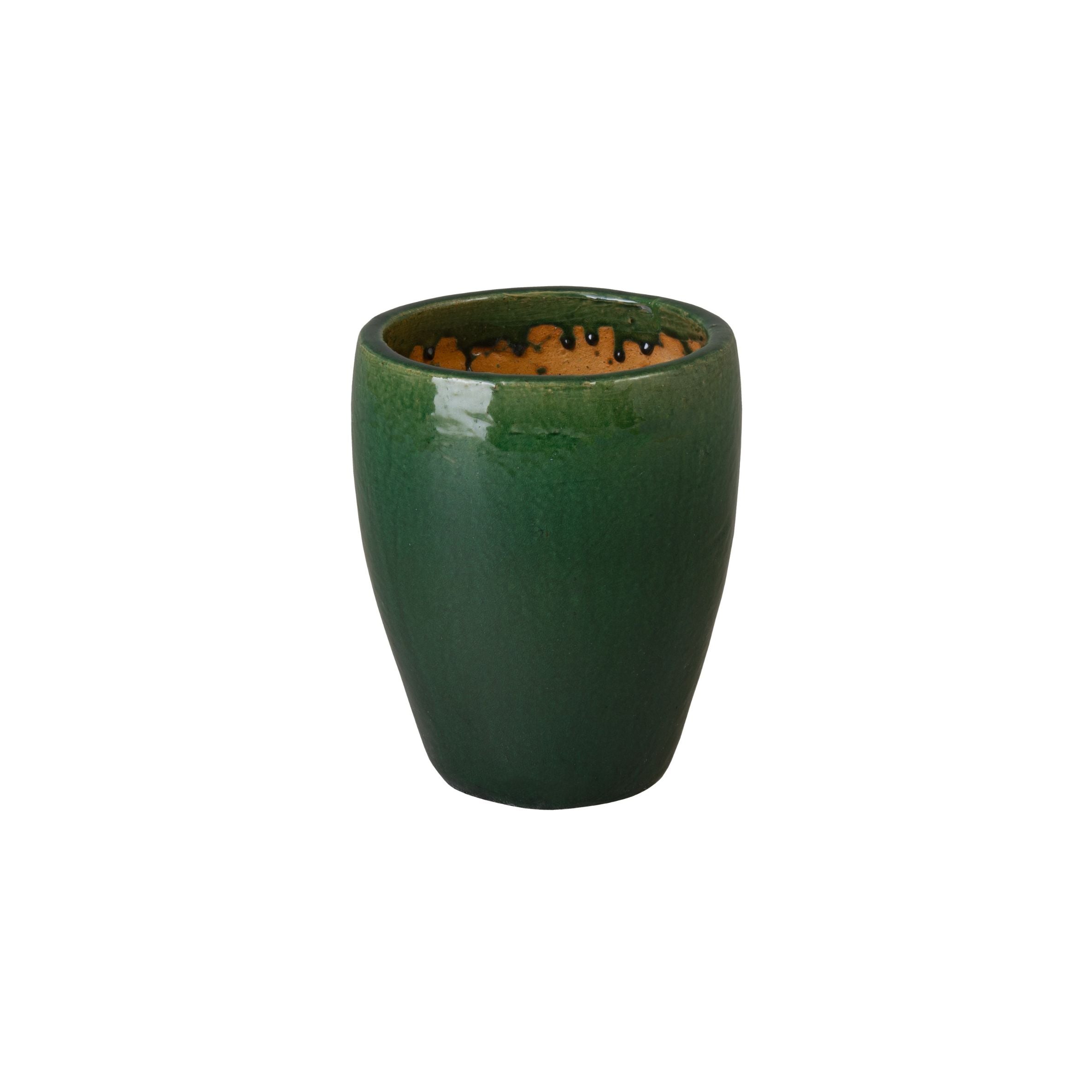 Emissary Ossal Green Ceramic Outdoor Planter