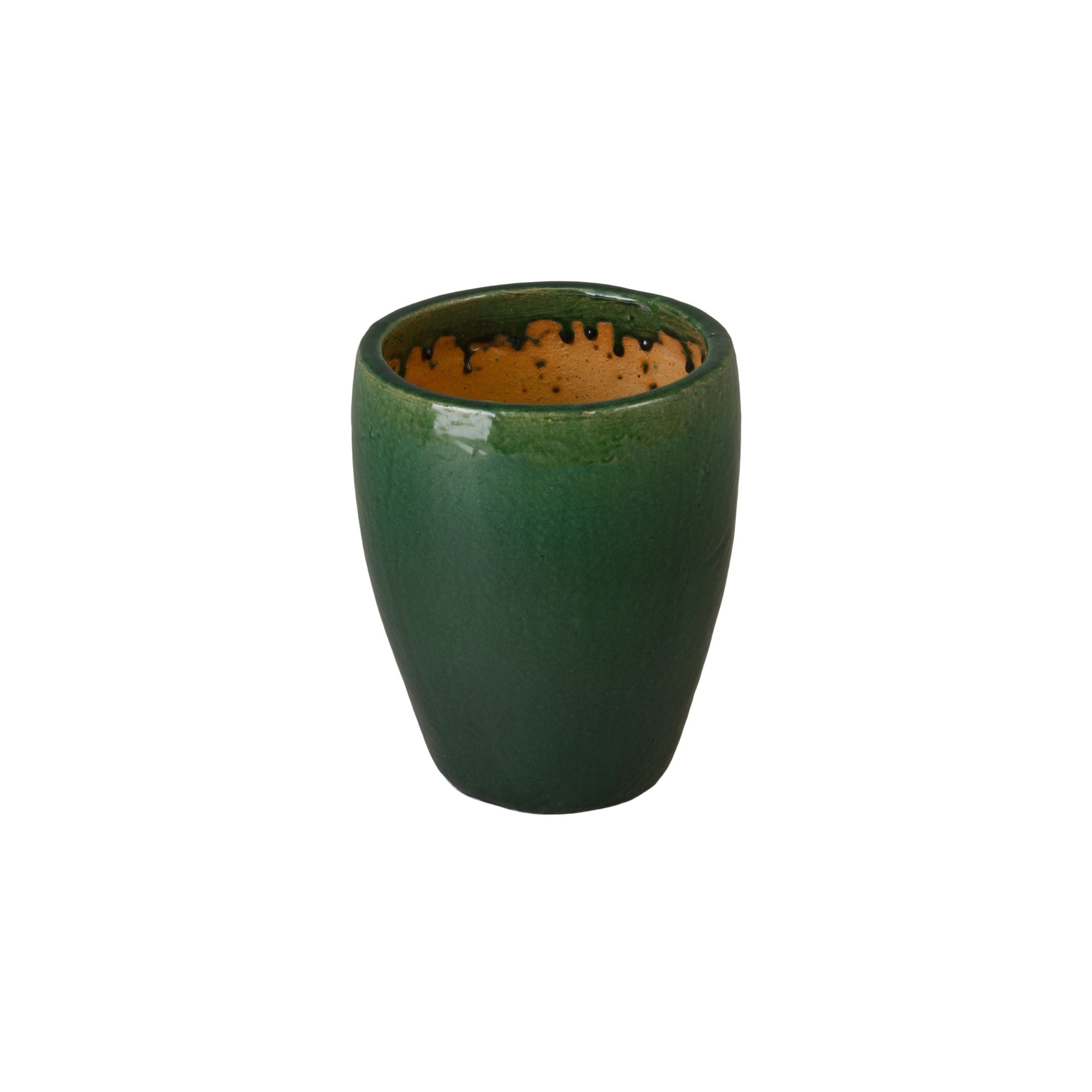 Emissary Ossal Green Ceramic Outdoor Planter