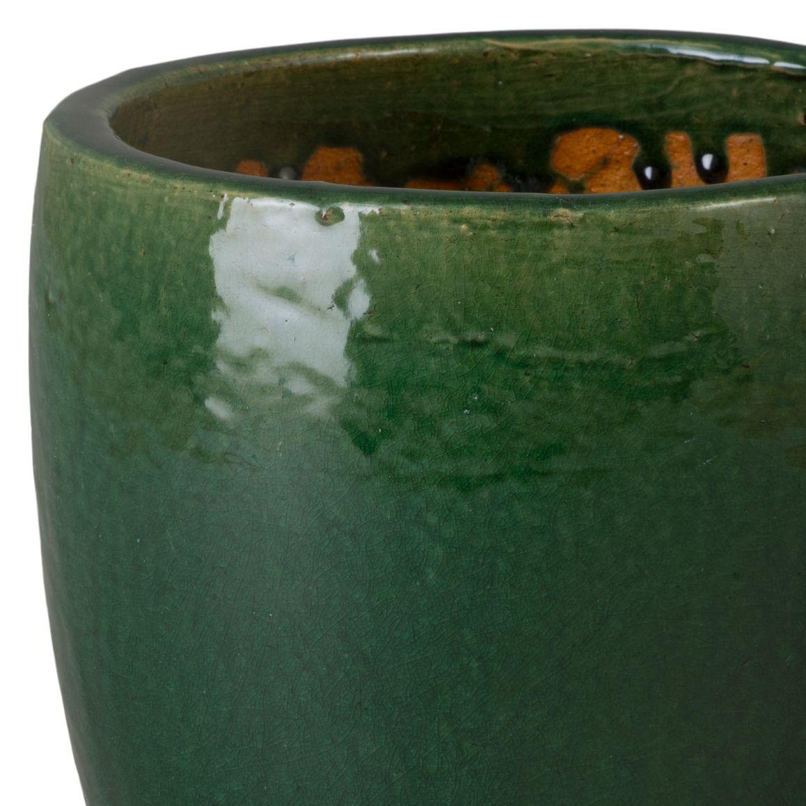 Emissary Ossal Green Ceramic Outdoor Planter