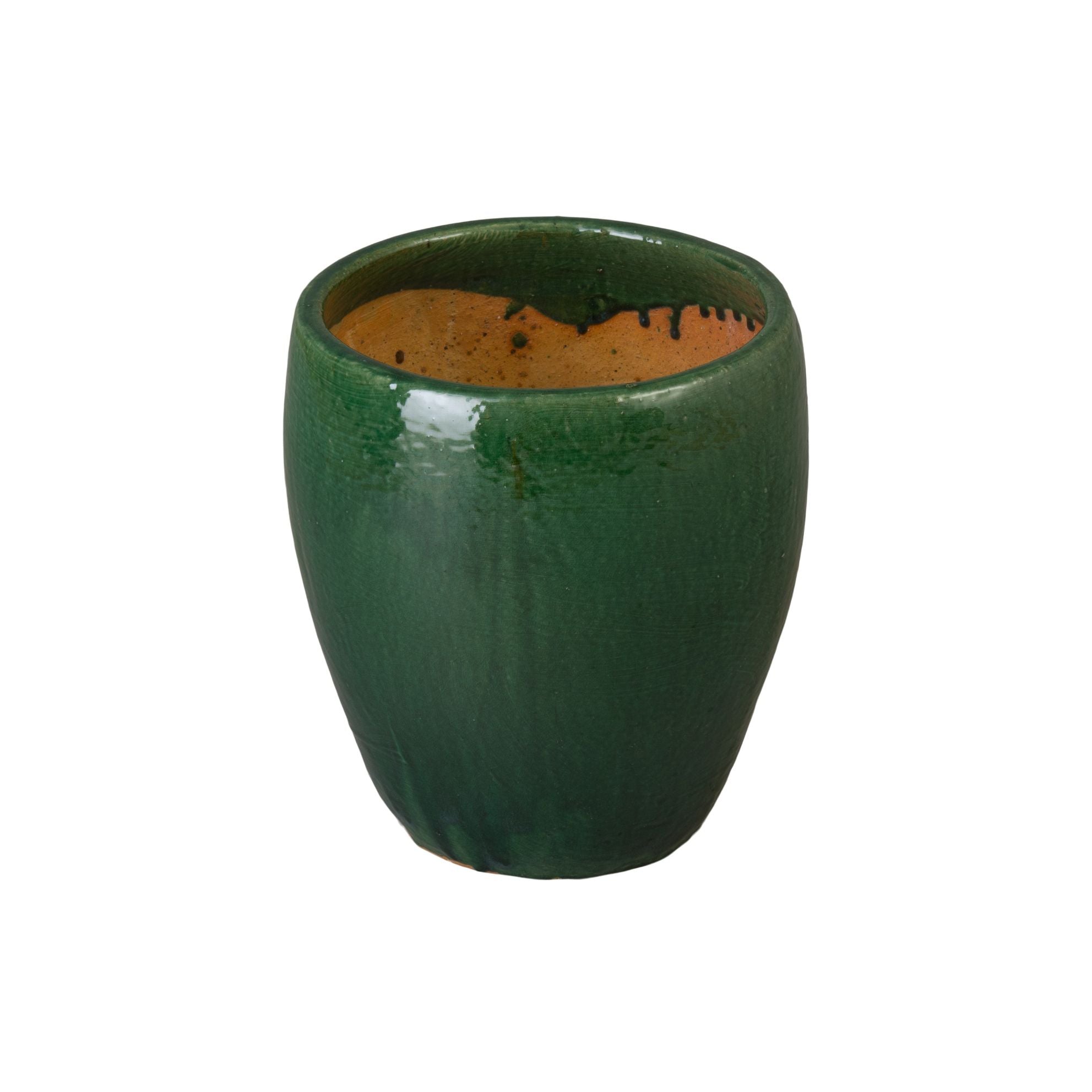 Emissary Ossal Green Ceramic Outdoor Planter