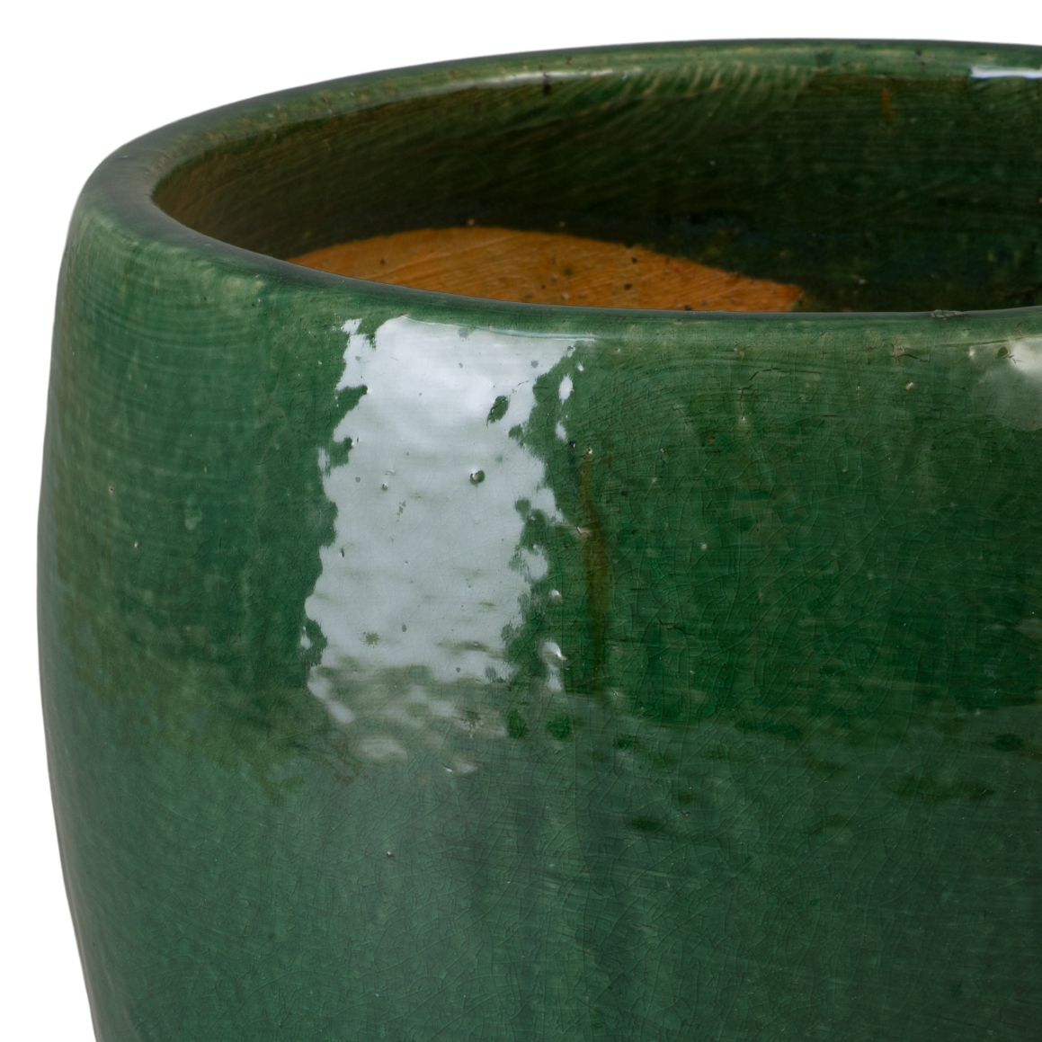 Emissary Ossal Green Ceramic Outdoor Planter
