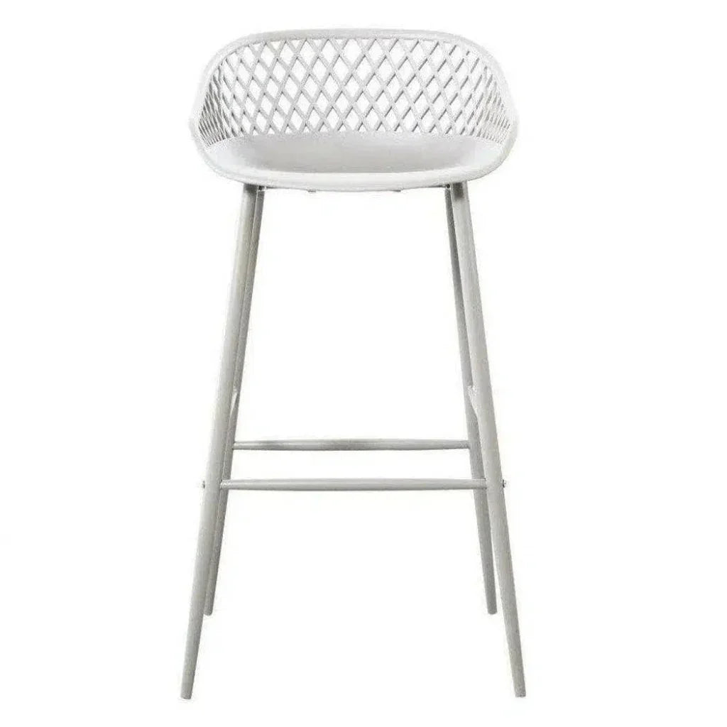Moe's Home Outdoor Barstool White Set Black (Bar Height)