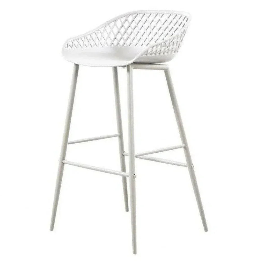 Moe's Home Outdoor Barstool White Set Black (Bar Height)