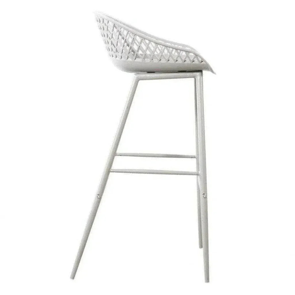 Moe's Home Outdoor Barstool White Set Black (Bar Height)