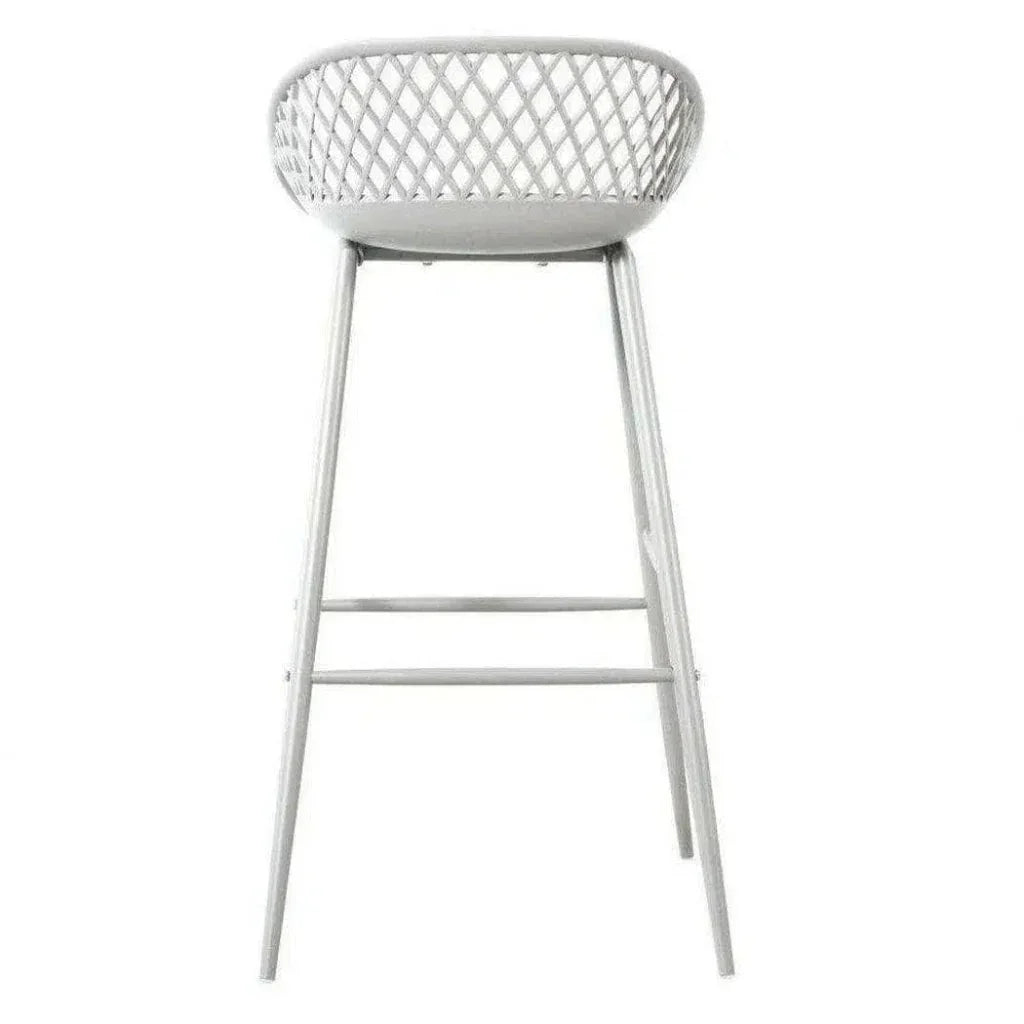 Moe's Home Outdoor Barstool White Set Black (Bar Height)