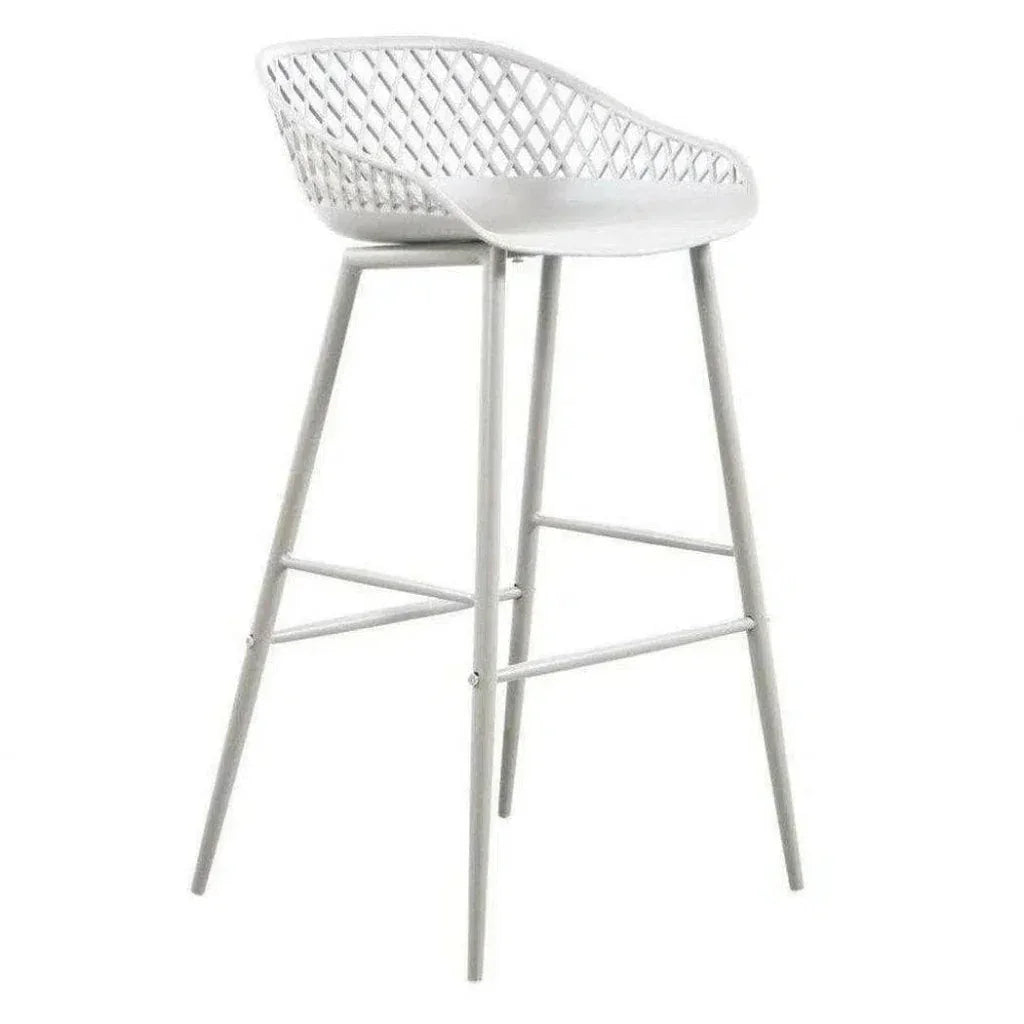 Moe's Home Outdoor Barstool White Set Black (Bar Height)