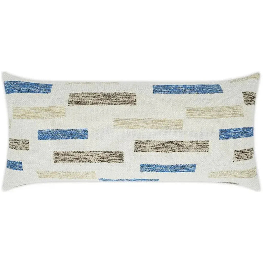 D.V. Kap Outdoor Blockweave Lumbar Pillow - Blue