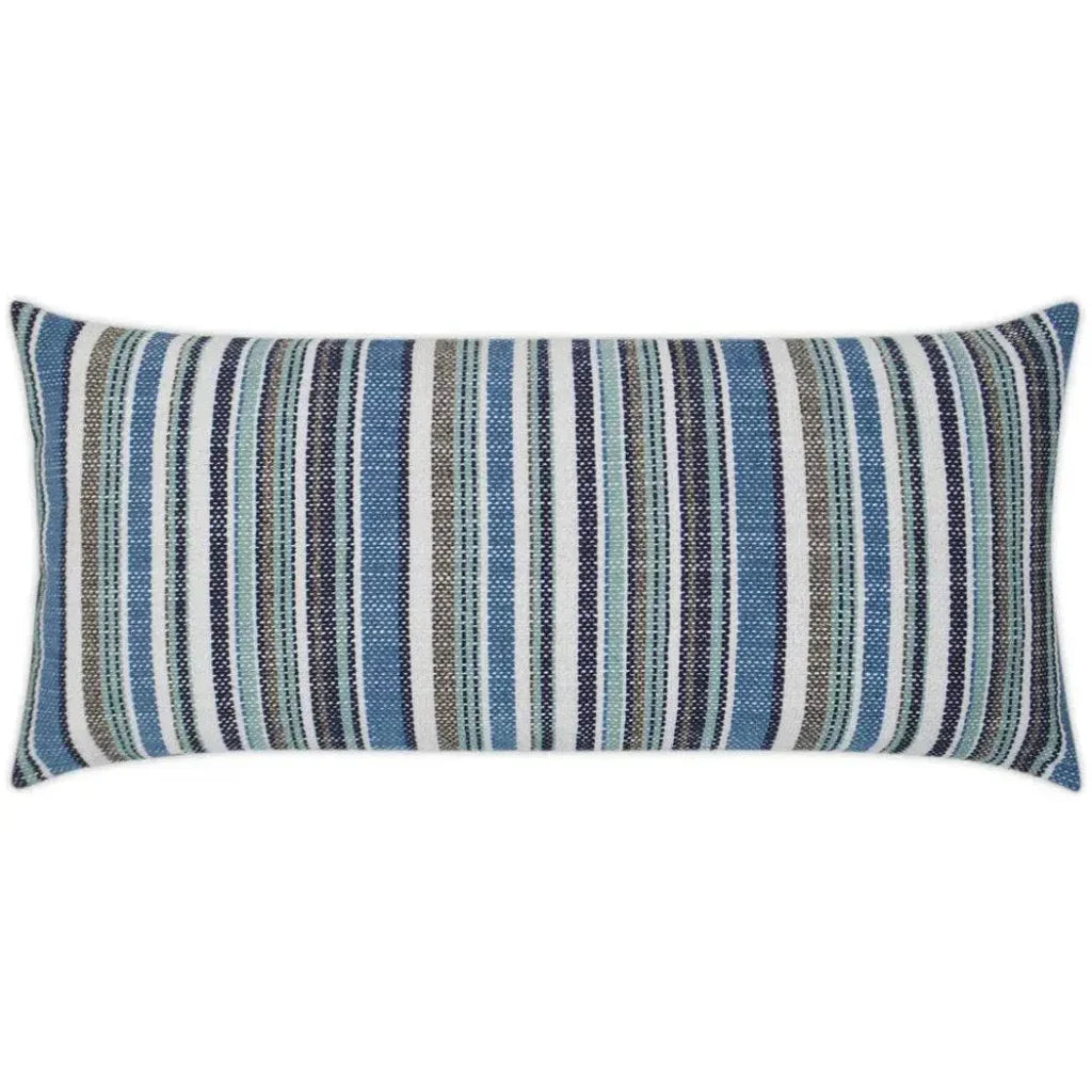 D.V. Kap Outdoor Fancy Stripe Lumbar Pillow - Navy
