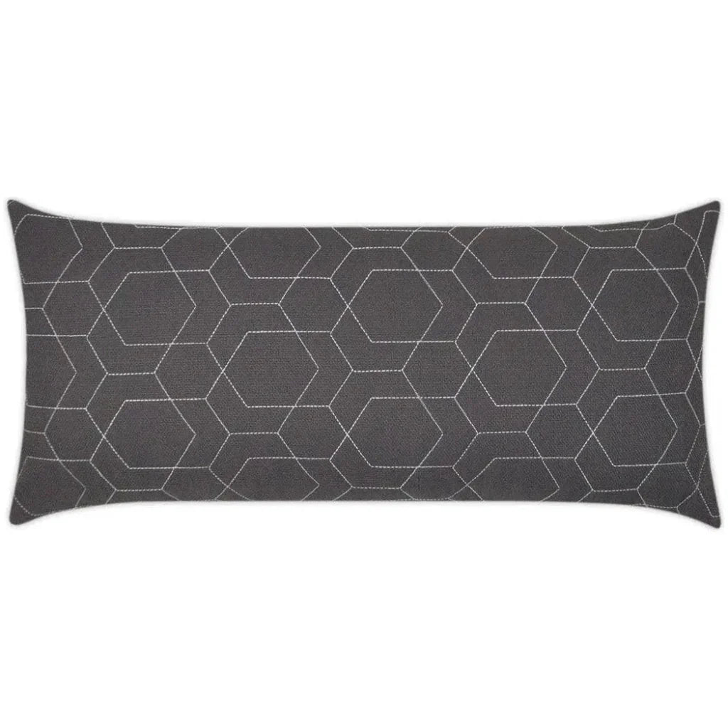 D.V. Kap Outdoor Hex Quilt Lumbar Pillow - Grey