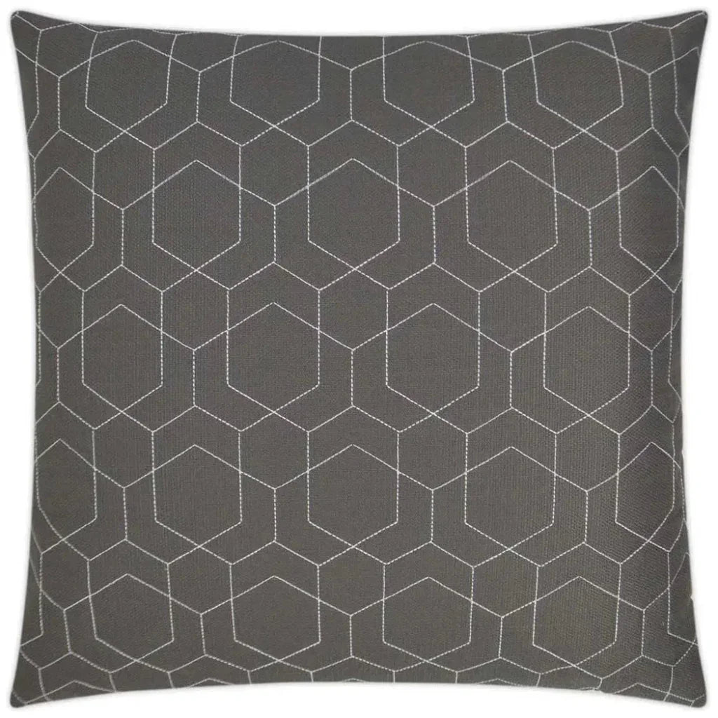 D.V. Kap Outdoor Hex Quilt Pillow - Grey