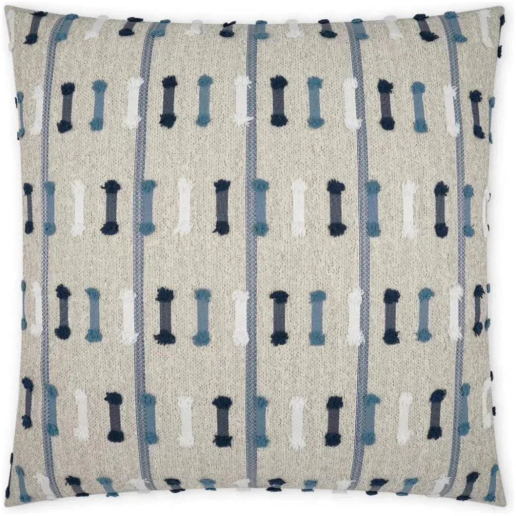 D.V. Kap Outdoor Tassel Stripe Pillow - Blue