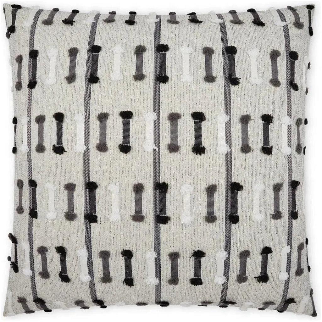 D.V. Kap Outdoor Tassel Stripe Pillow - Grey