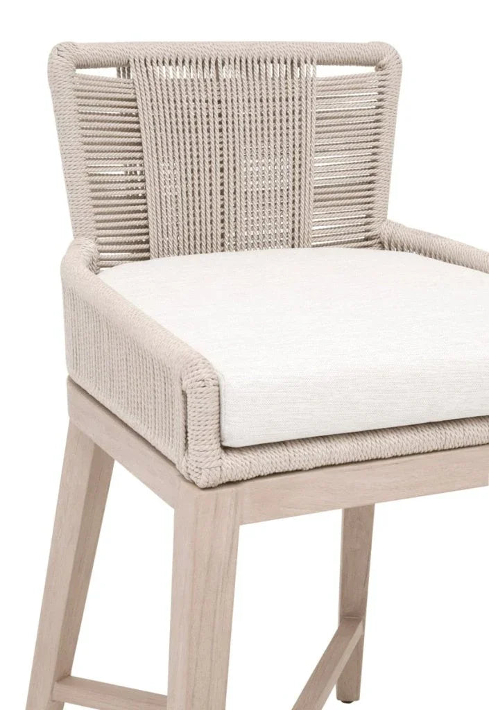 Overlay Olefin Fabric Outdoor Counter Stool-Outdoor Counter Stools-Essentials For Living-LOOMLAN