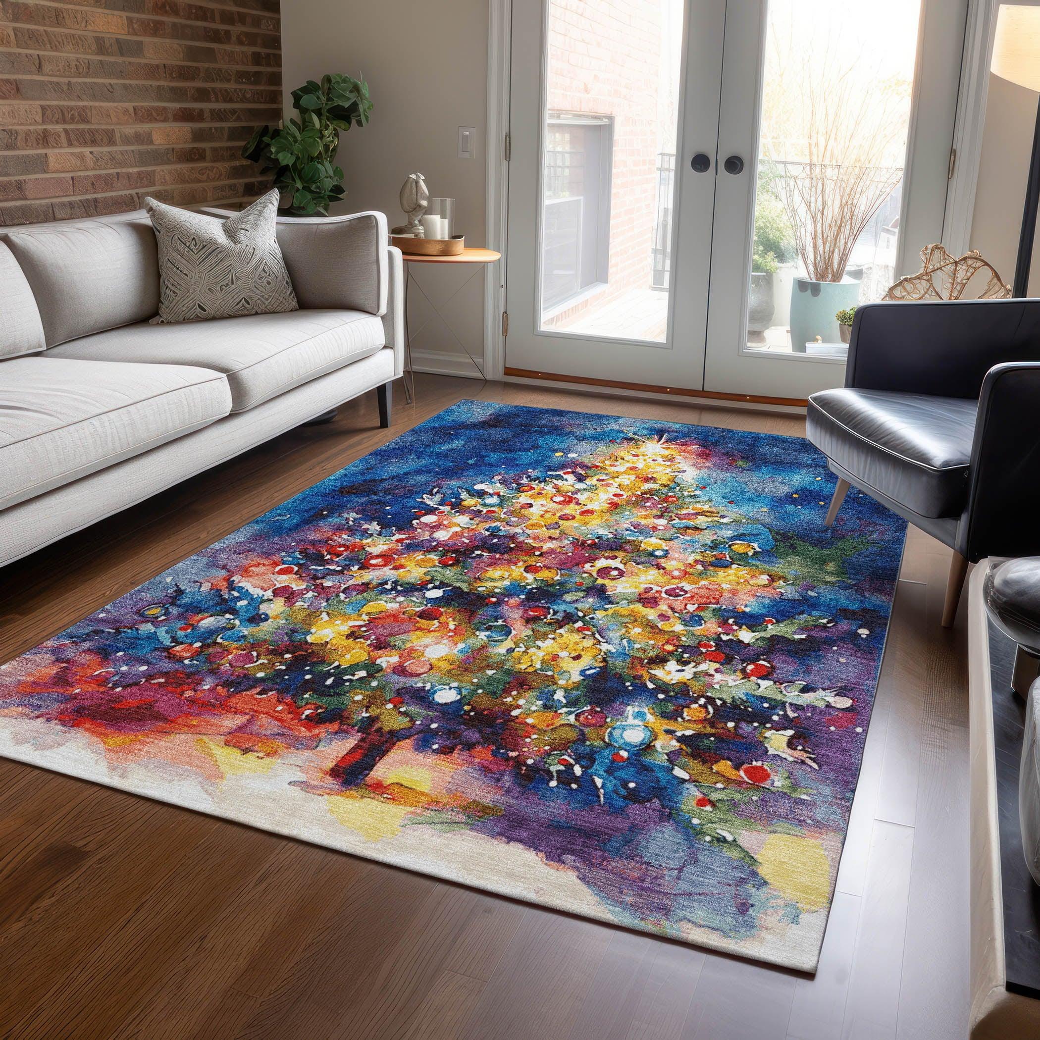 Addison Rugs Paelain Blue Washable Indoor-Outdoor Rug