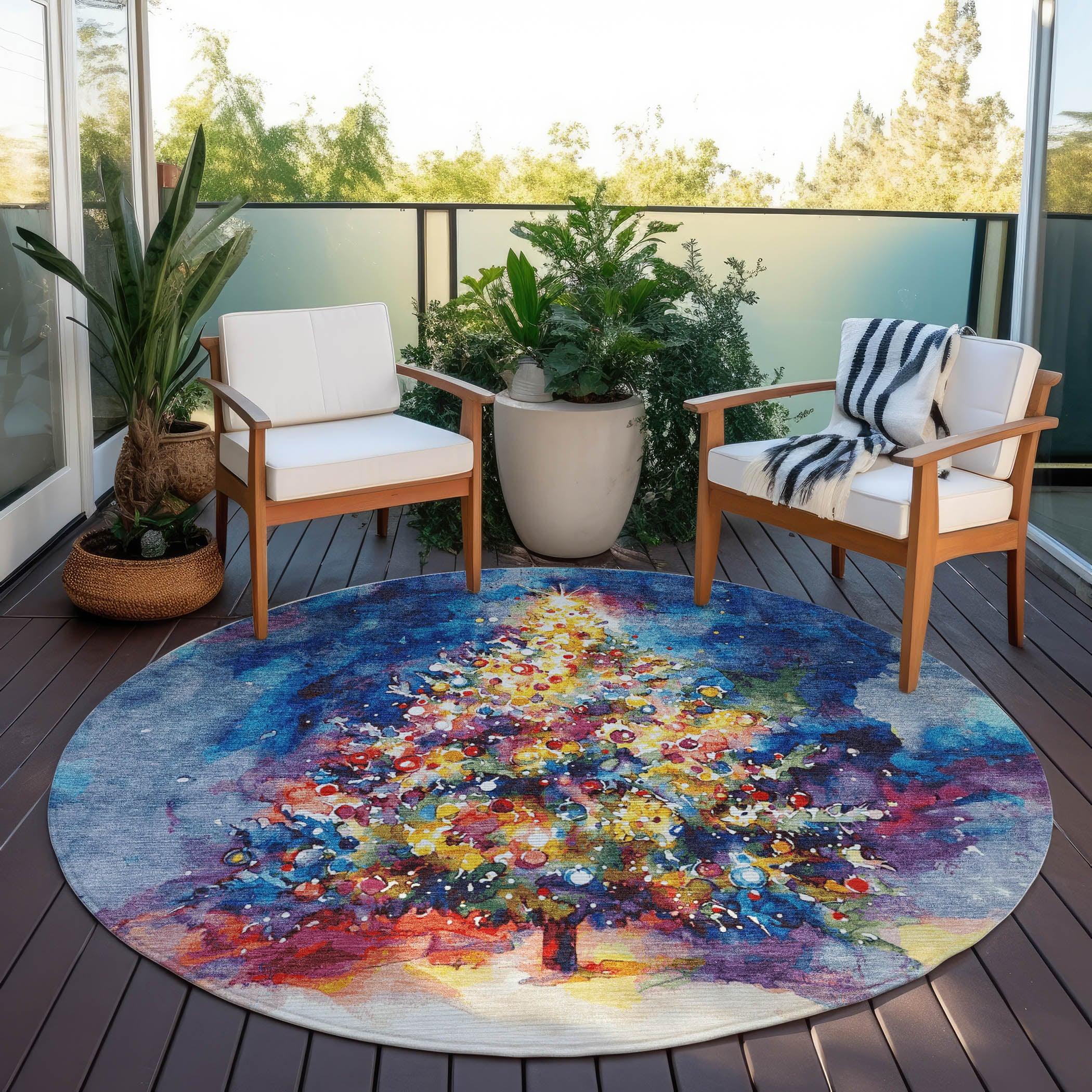Addison Rugs Paelain Blue Washable Indoor-Outdoor Rug