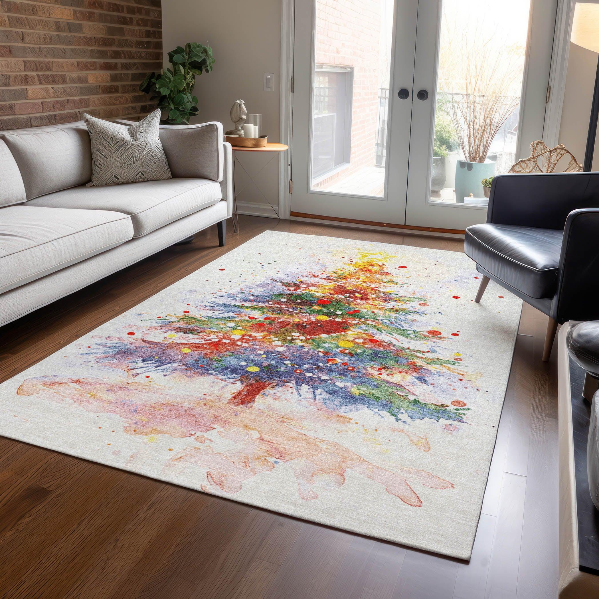 Addison Rugs Paelaris Ivory Washable Indoor-Outdoor Rug