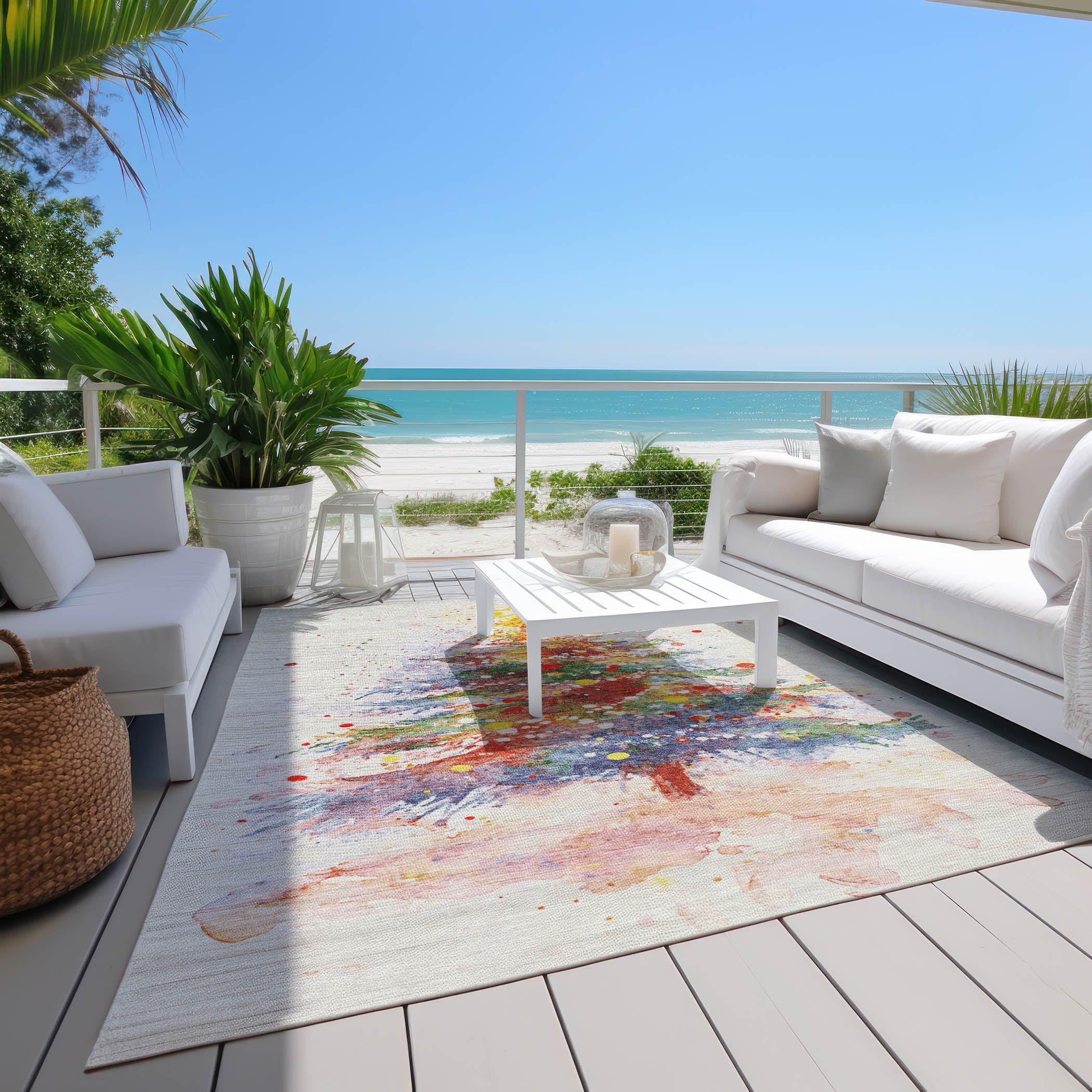 Addison Rugs Paelaris Ivory Washable Indoor-Outdoor Rug