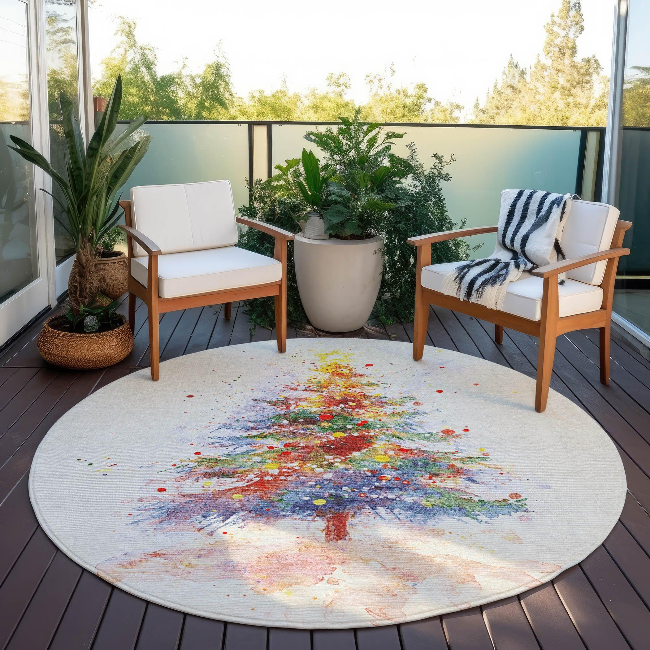 Addison Rugs Paelaris Ivory Washable Indoor-Outdoor Rug