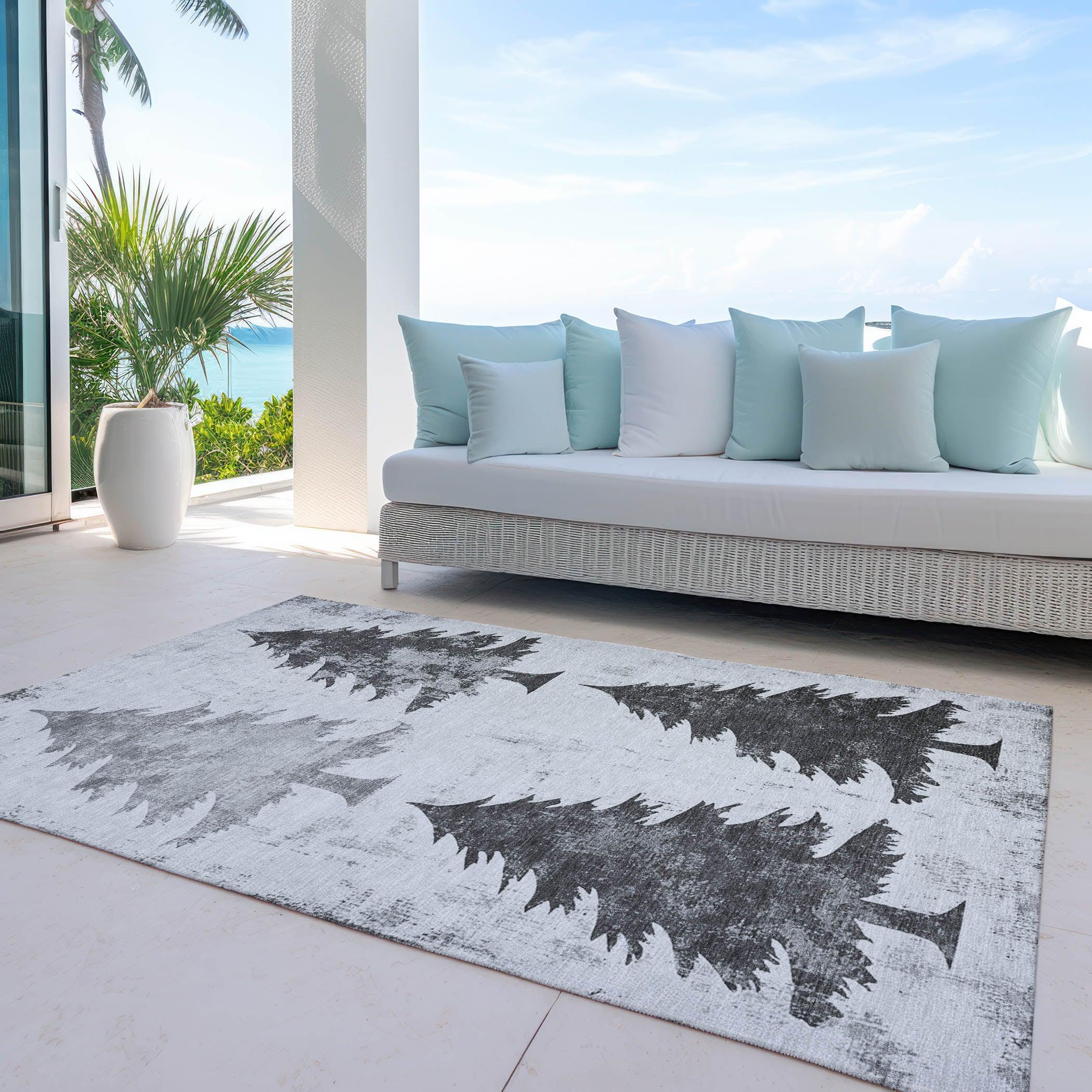 Addison Rugs Paelion Gray Washable Indoor-Outdoor Rug