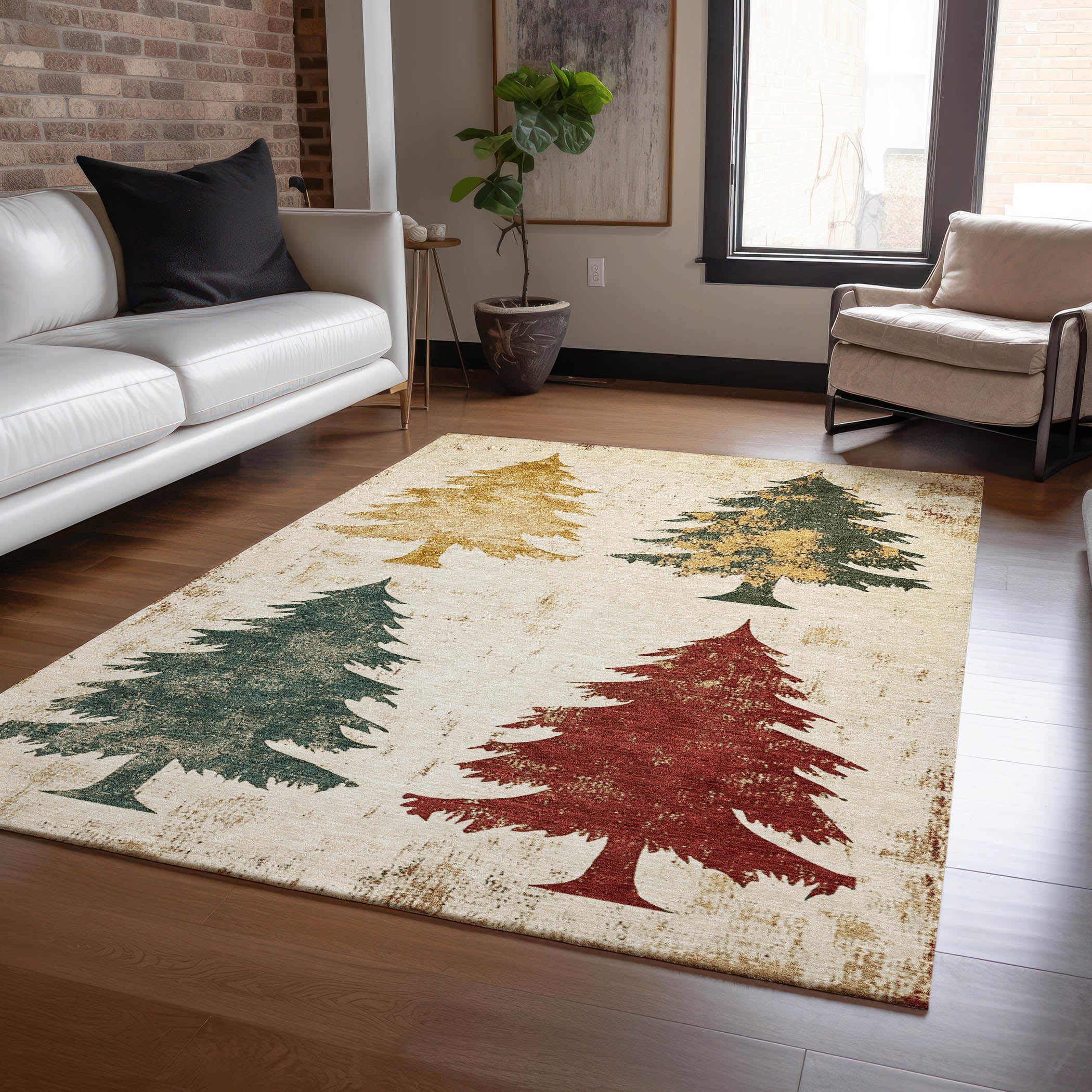 Addison Rugs Paelion Ivory Washable Indoor-Outdoor Rug