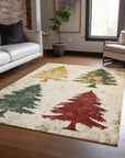 Addison Rugs Paelion Ivory Washable Indoor-Outdoor Rug