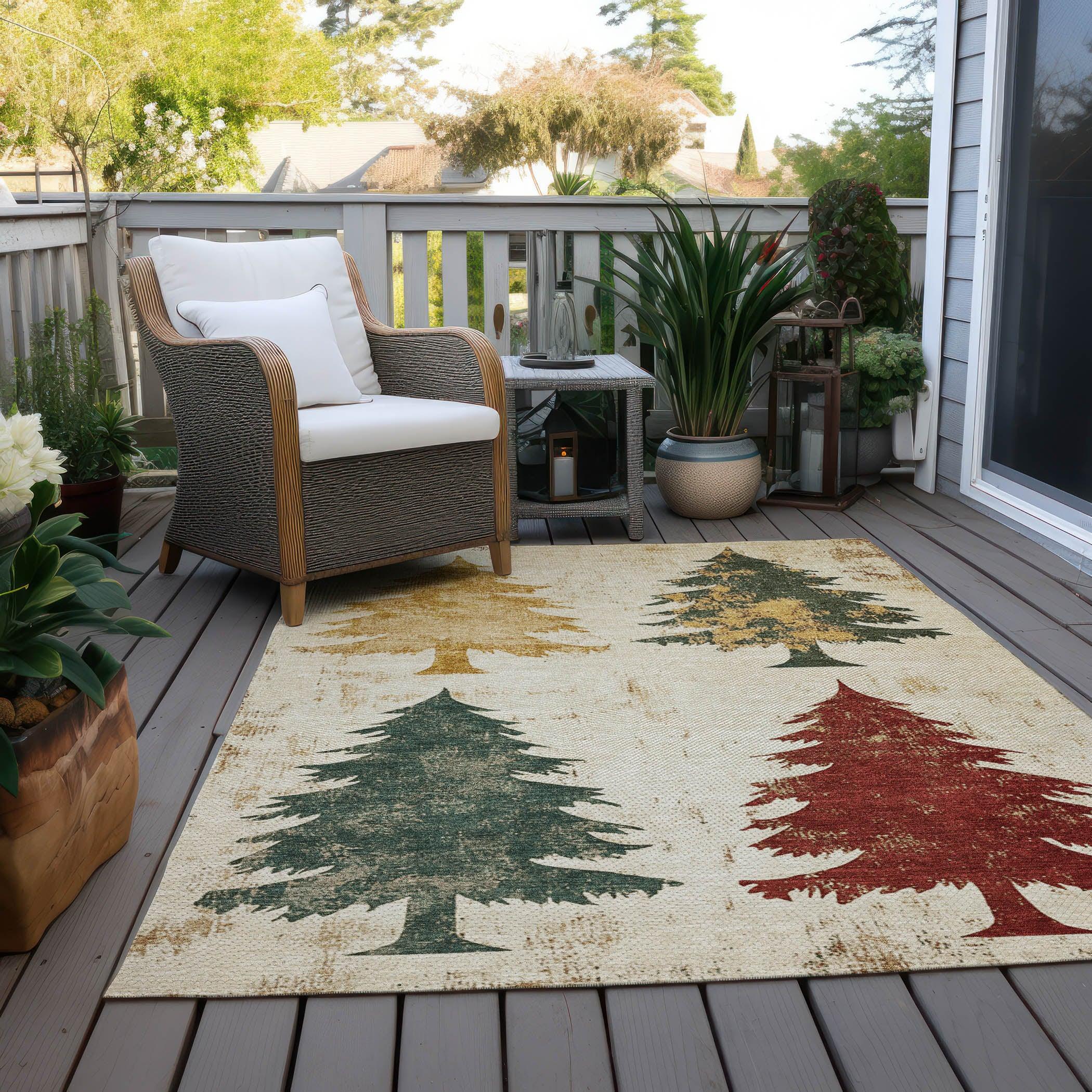 Addison Rugs Paelion Ivory Washable Indoor-Outdoor Rug