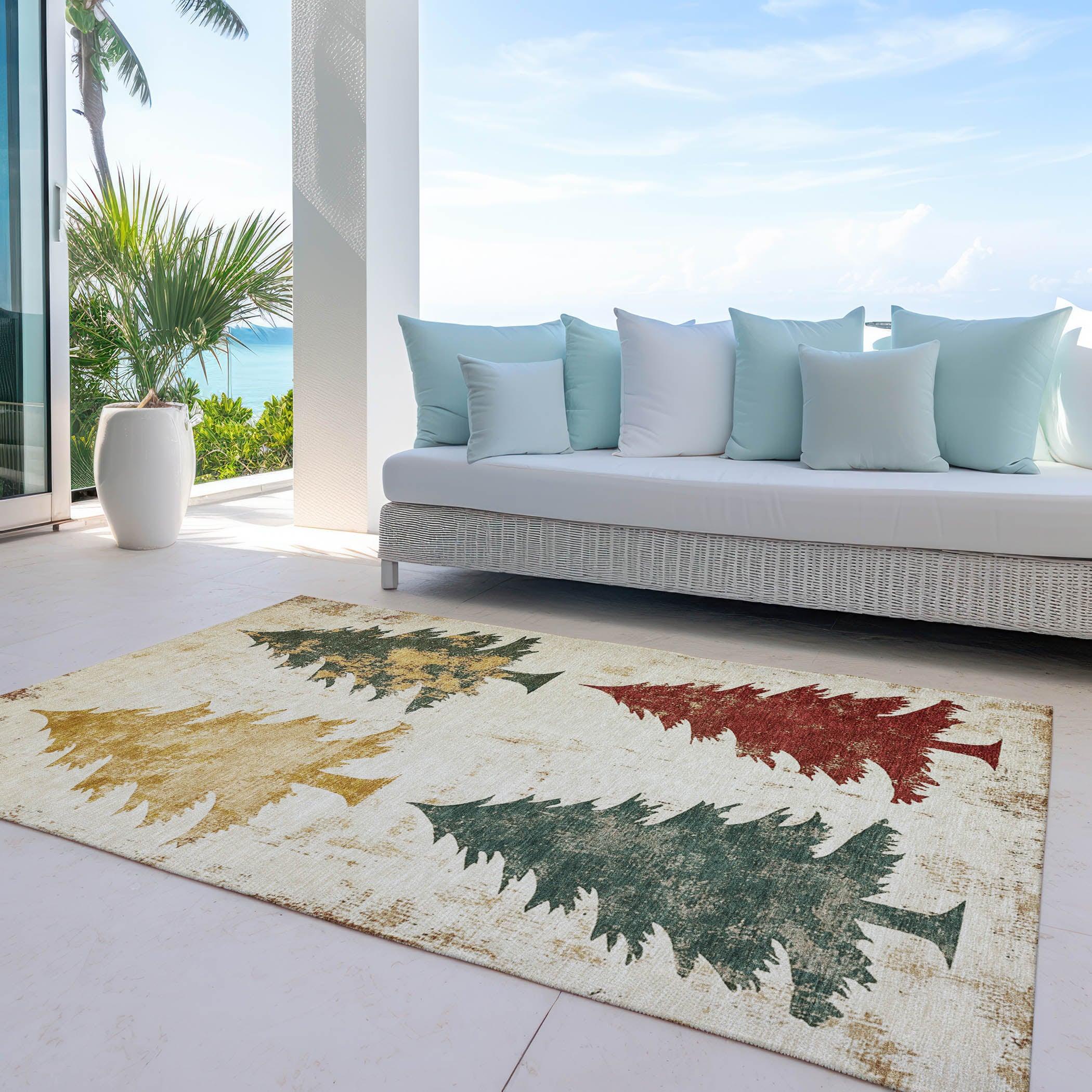 Addison Rugs Paelion Ivory Washable Indoor-Outdoor Rug