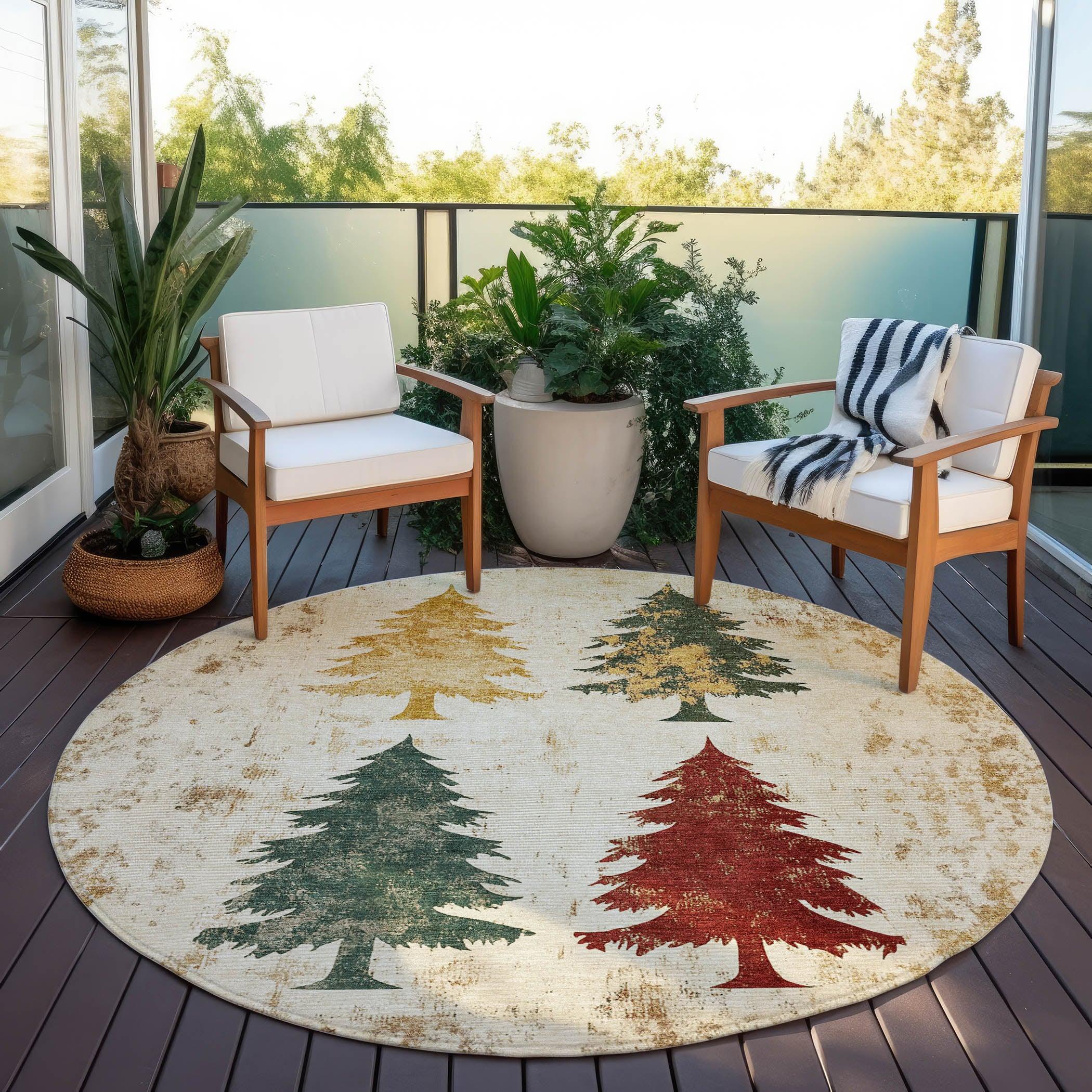Addison Rugs Paelion Ivory Washable Indoor-Outdoor Rug