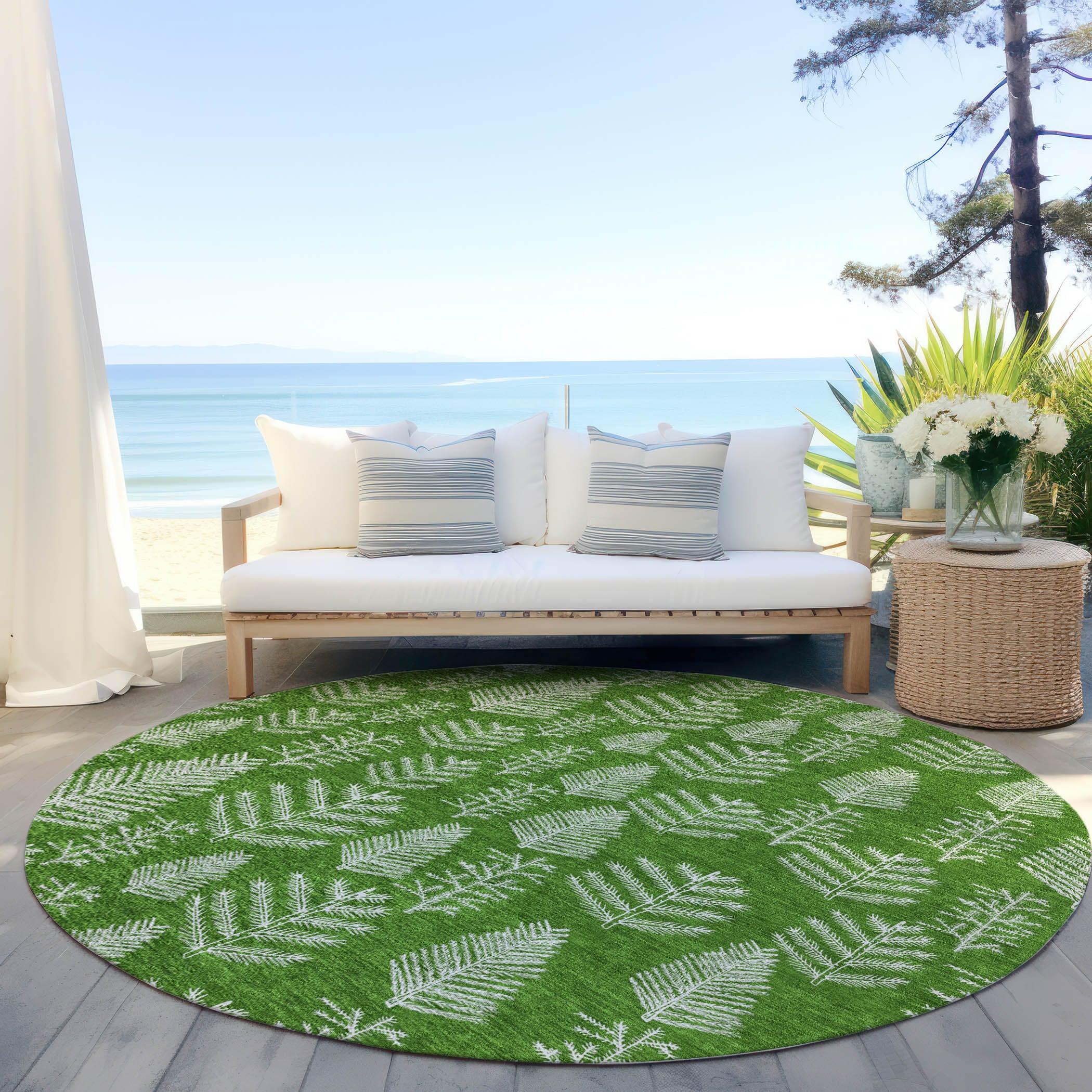 Addison Rugs Paelius Green Washable Indoor-Outdoor Rug