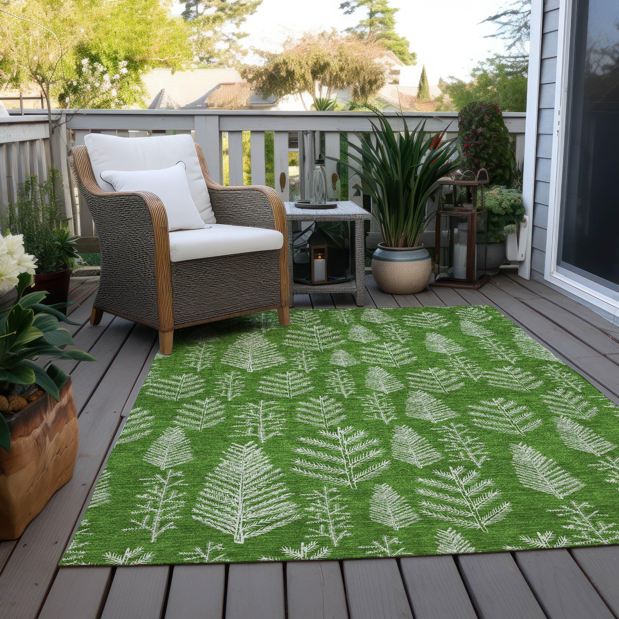 Addison Rugs Paelius Green Washable Indoor-Outdoor Rug
