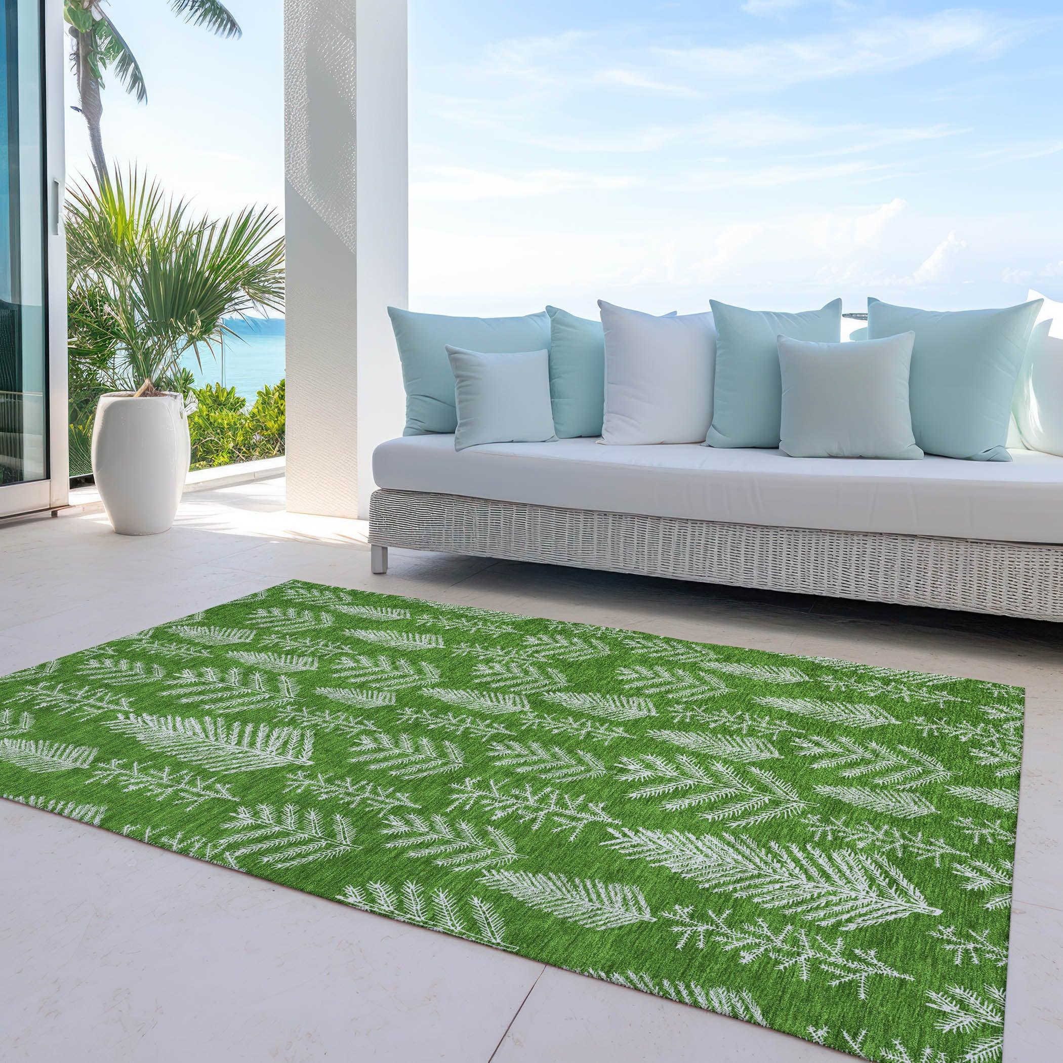 Addison Rugs Paelius Green Washable Indoor-Outdoor Rug