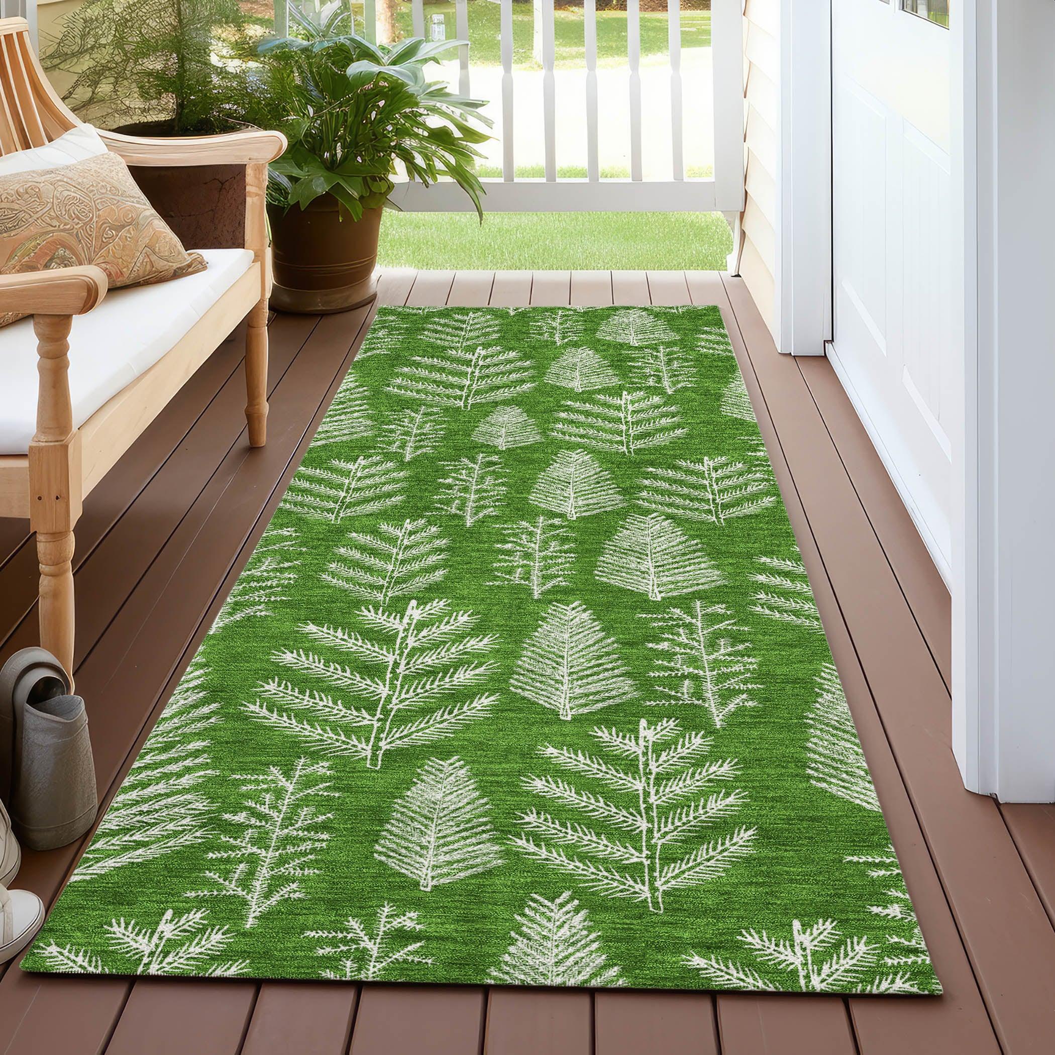 Addison Rugs Paelius Green Washable Indoor-Outdoor Rug