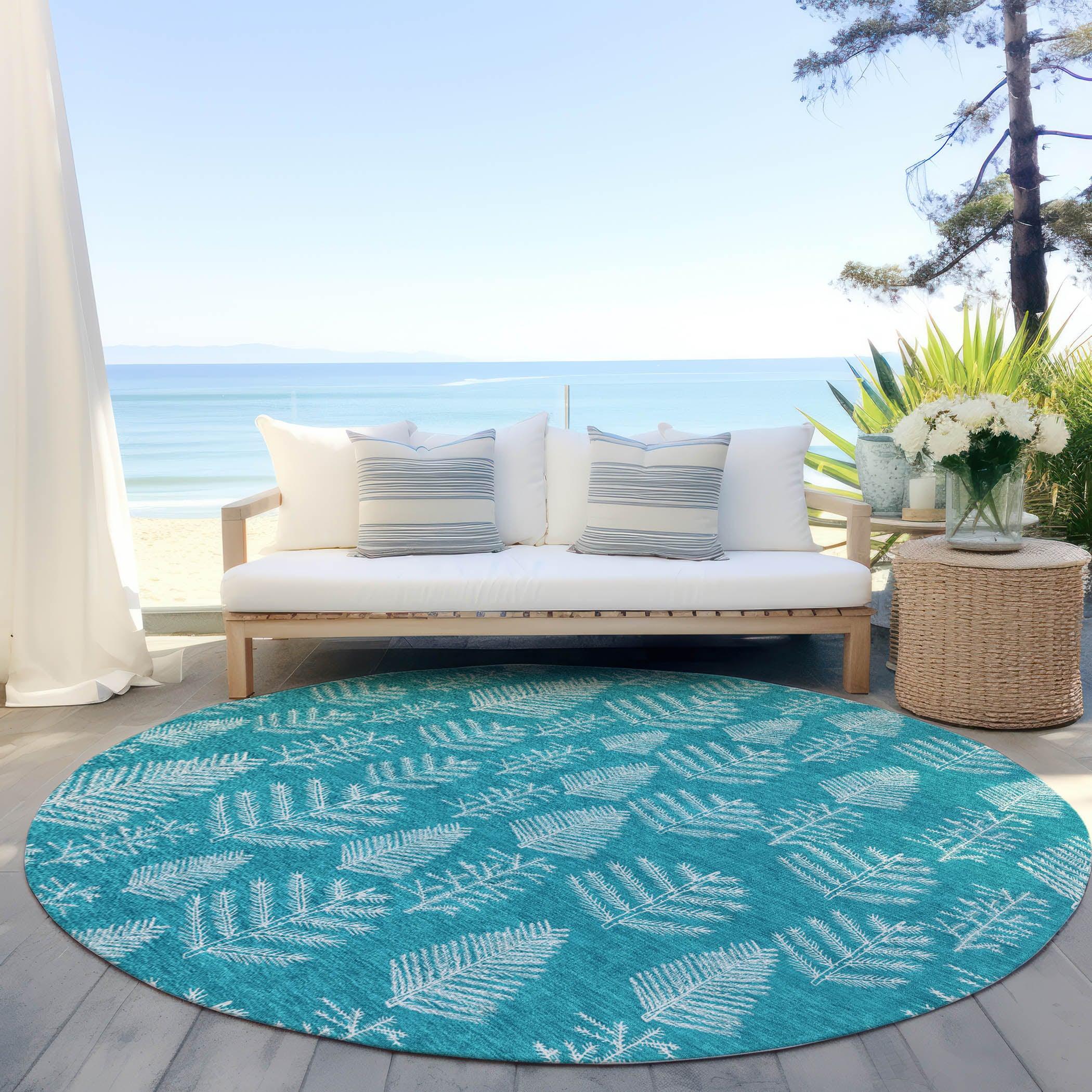 Addison Rugs Paelius Teal Washable Indoor-Outdoor Rug