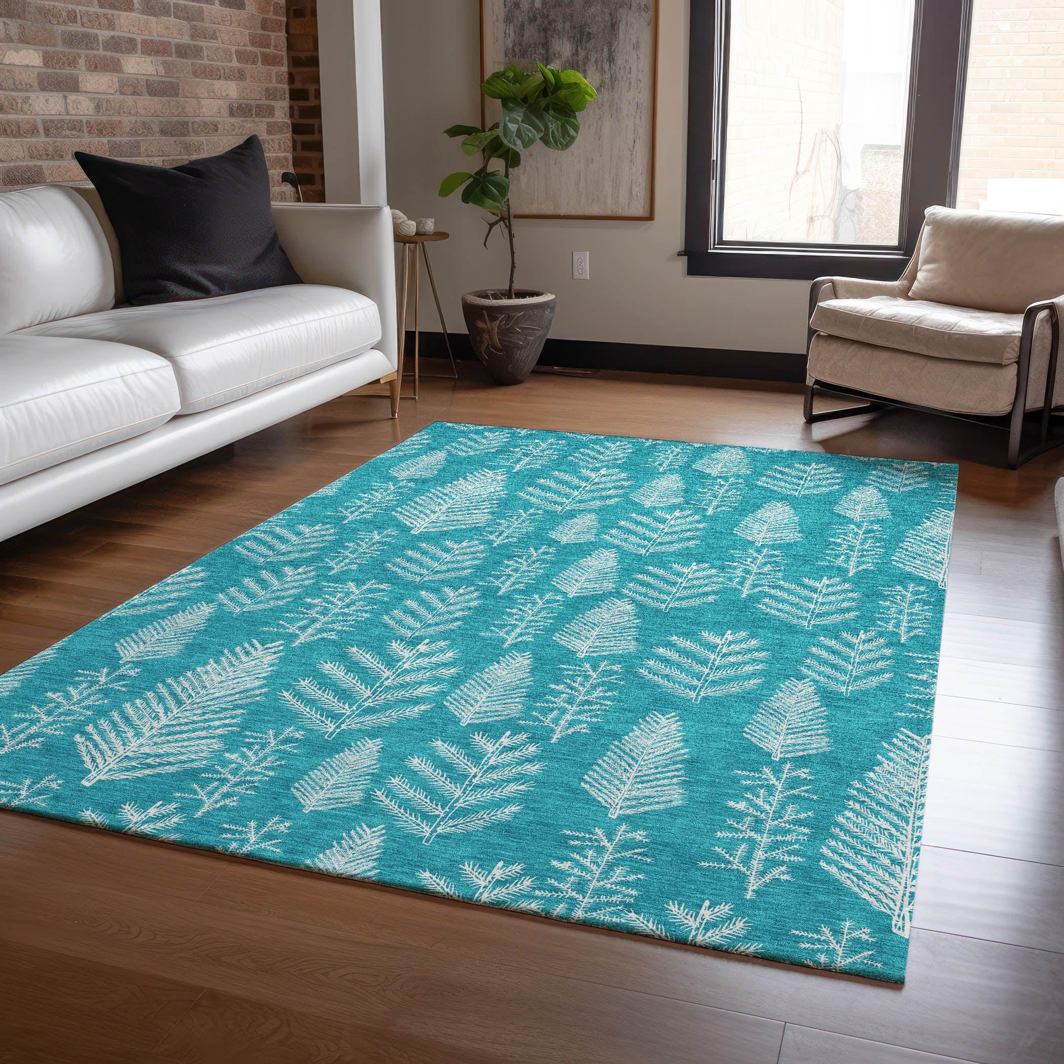 Addison Rugs Paelius Teal Washable Indoor-Outdoor Rug