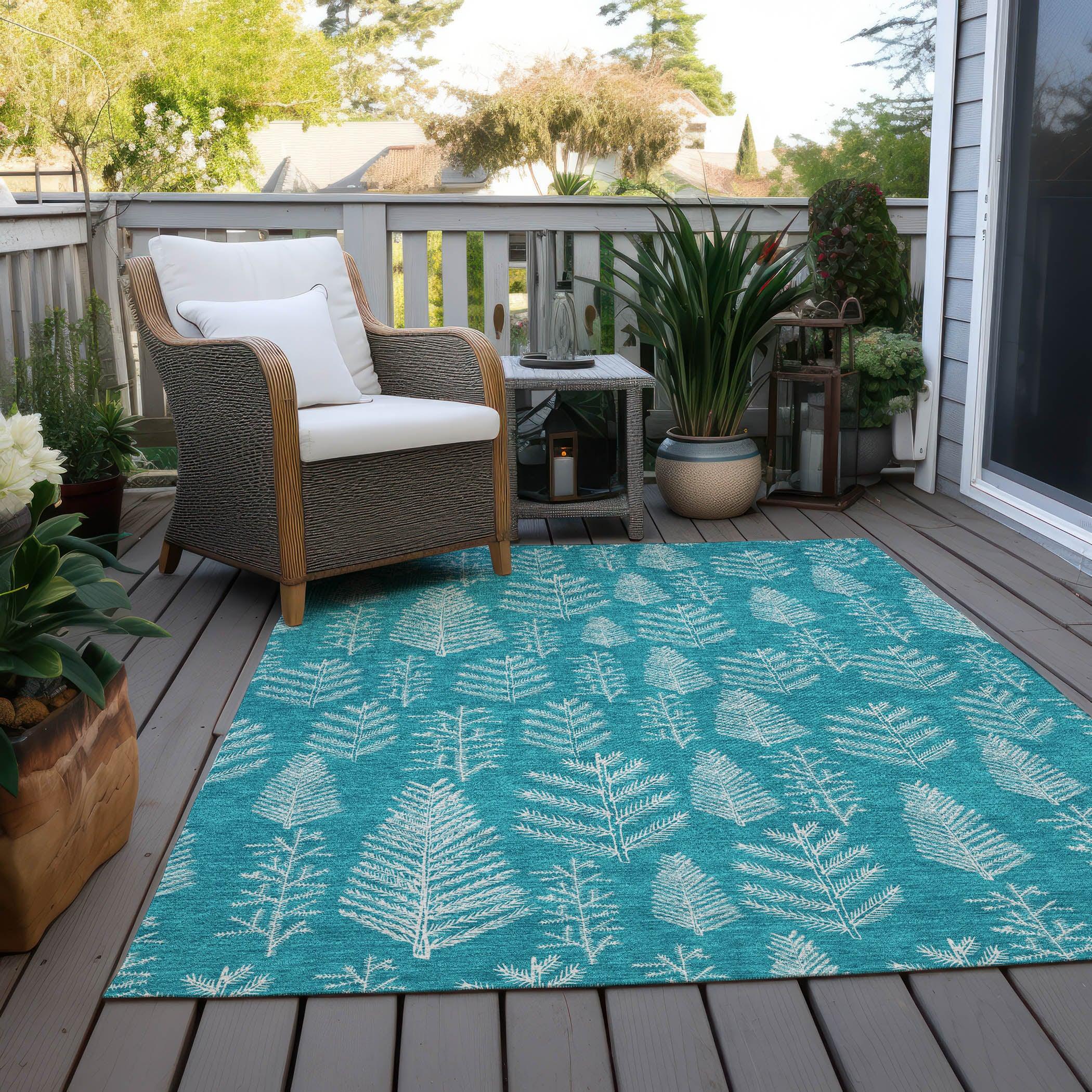 Addison Rugs Paelius Teal Washable Indoor-Outdoor Rug