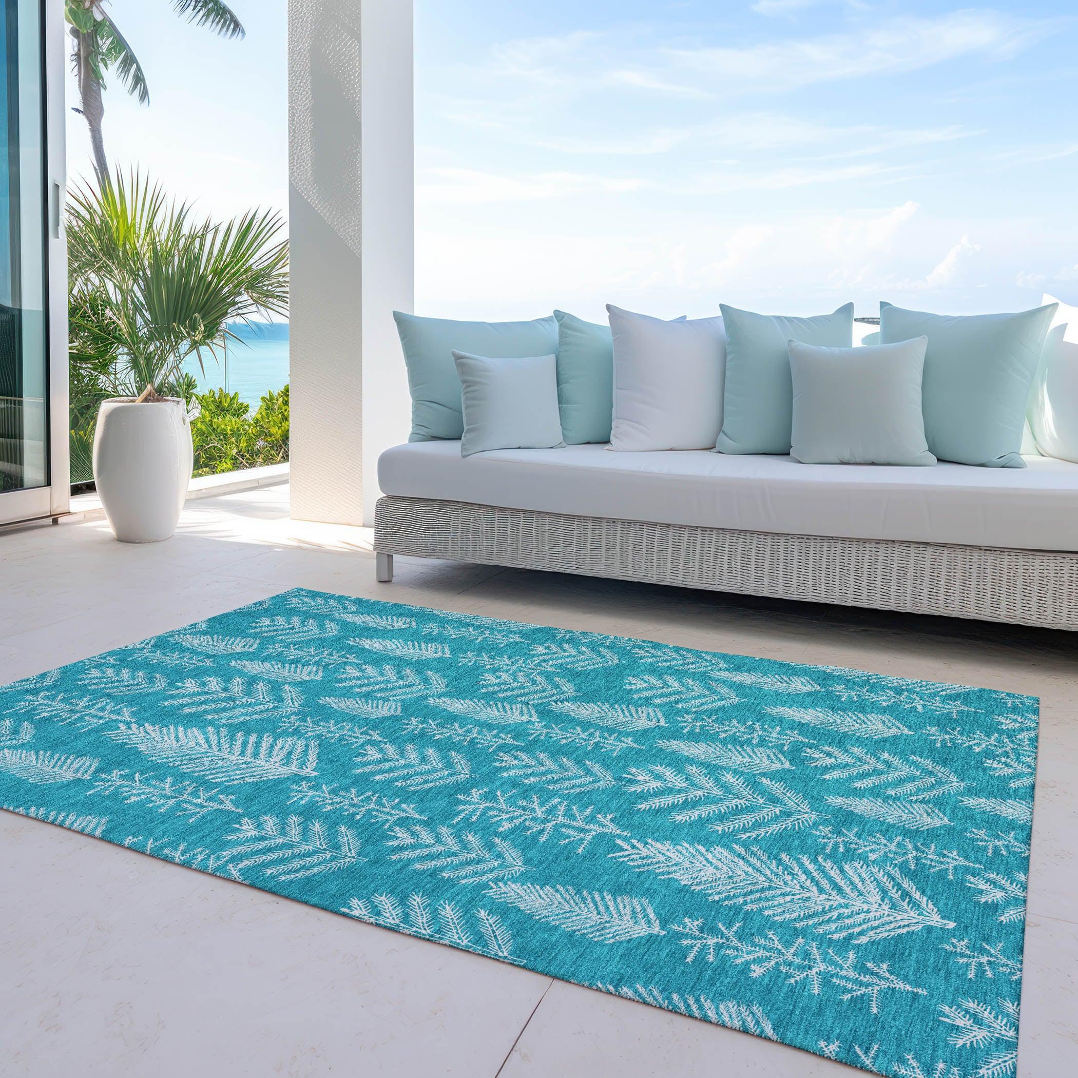 Addison Rugs Paelius Teal Washable Indoor-Outdoor Rug