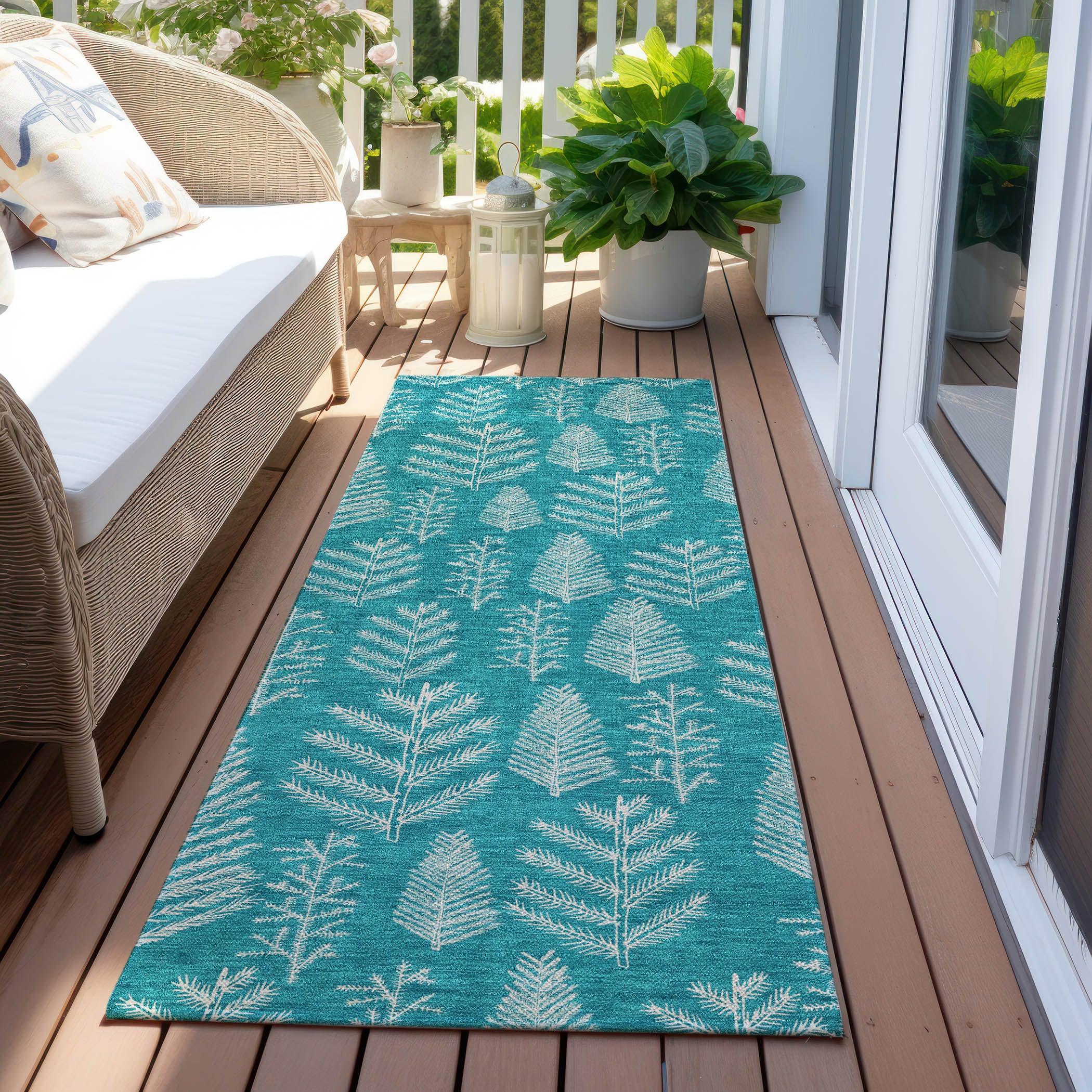 Addison Rugs Paelius Teal Washable Indoor-Outdoor Rug