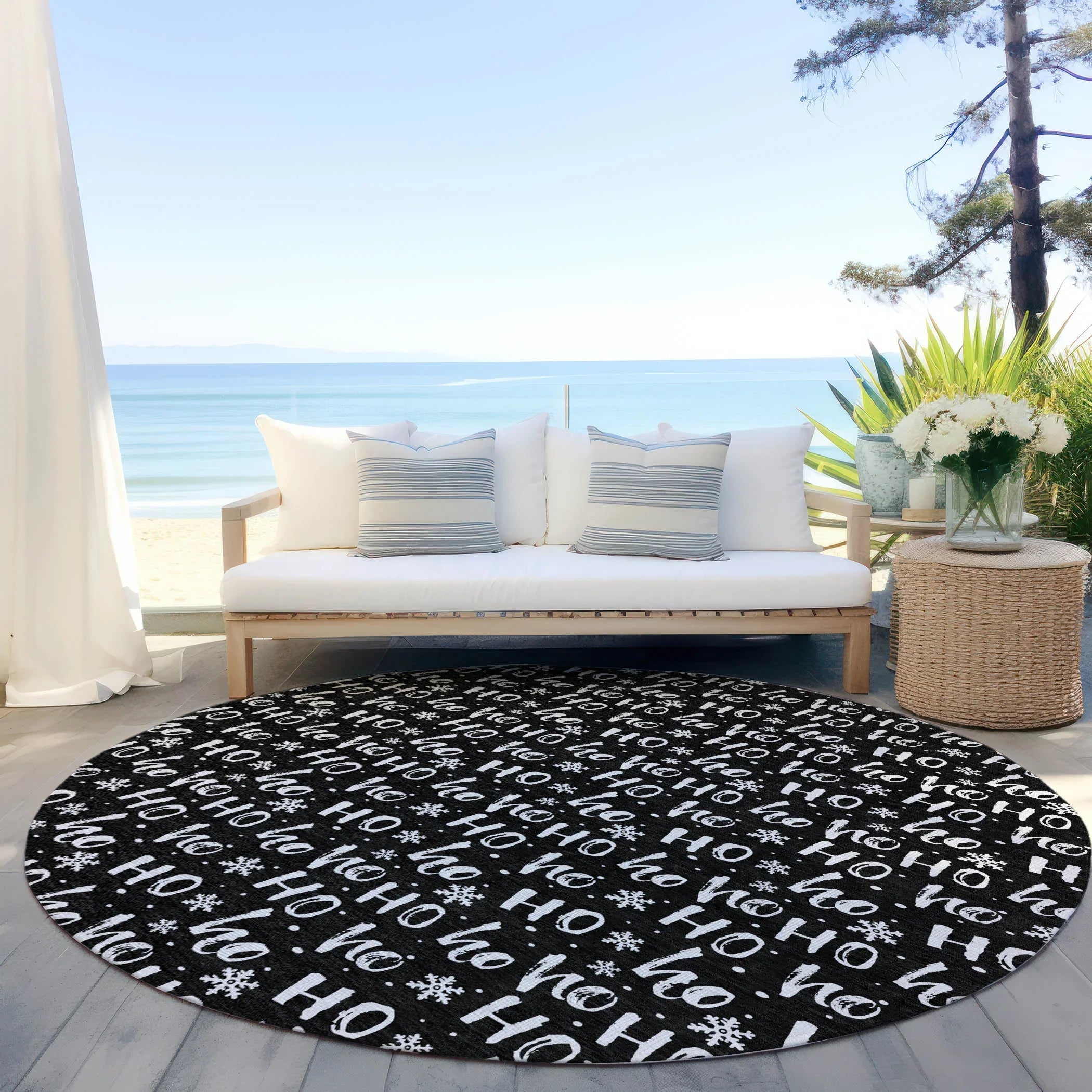 Addison Rugs Paelon Black Washable Indoor-Outdoor Rug