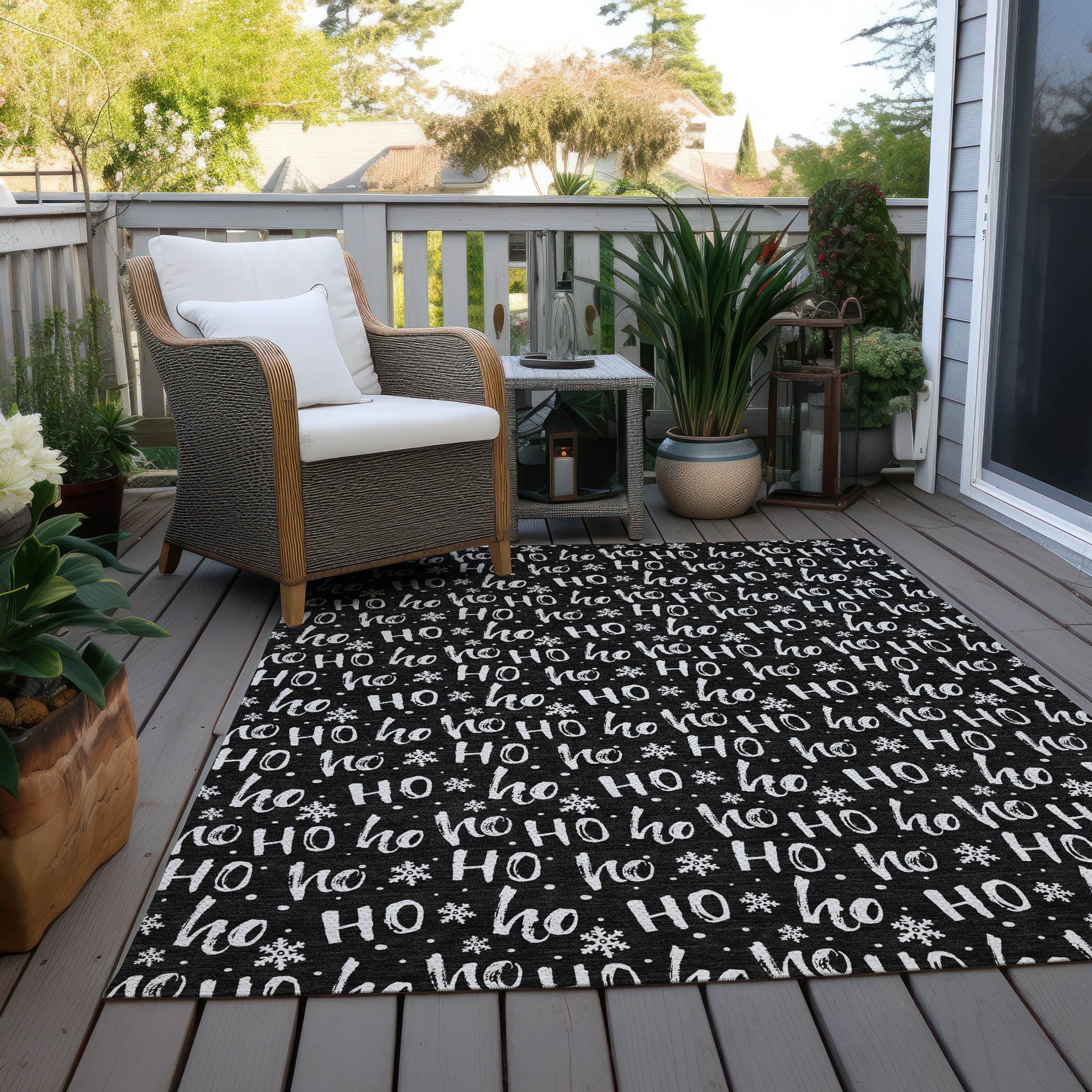Addison Rugs Paelon Black Washable Indoor-Outdoor Rug