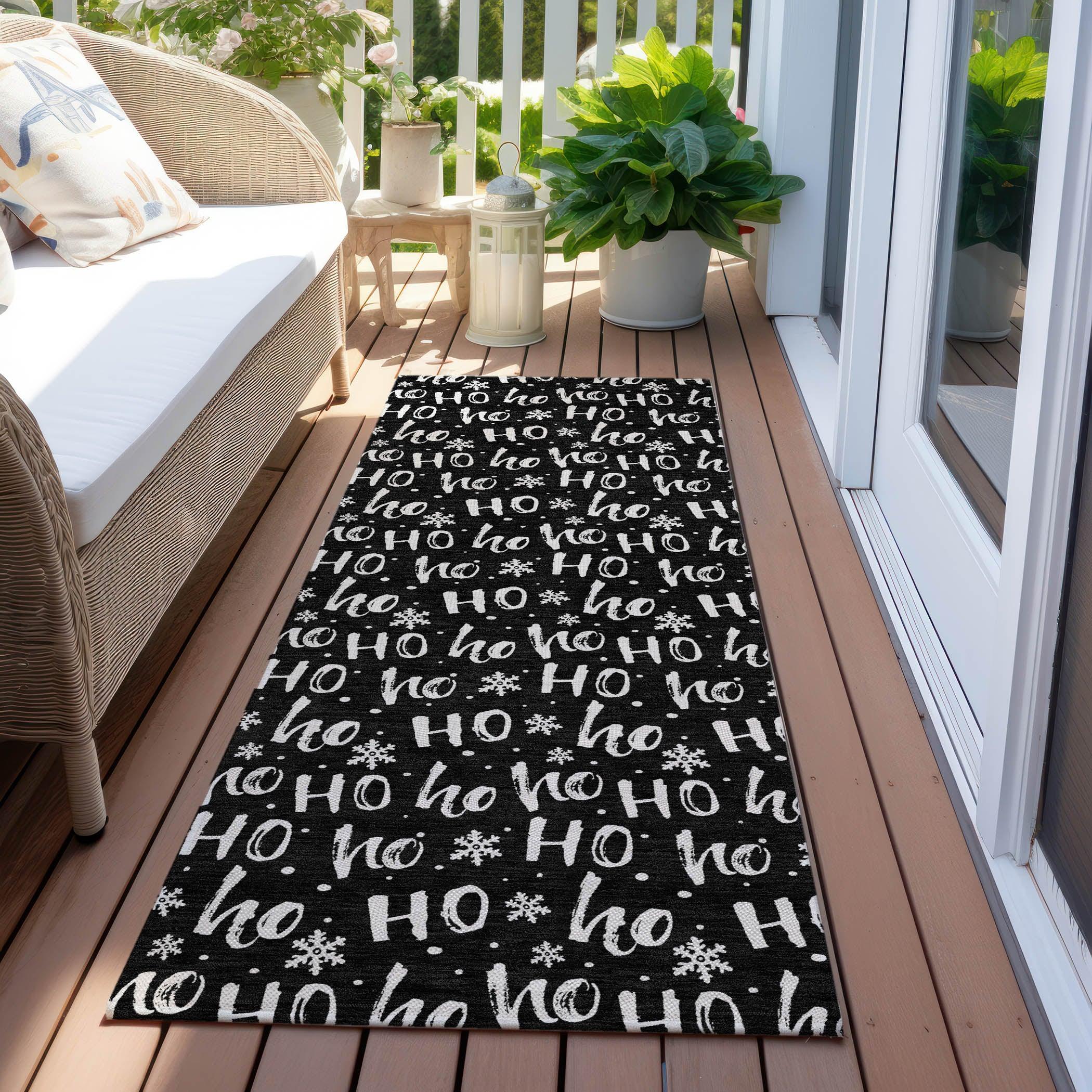 Addison Rugs Paelon Black Washable Indoor-Outdoor Rug
